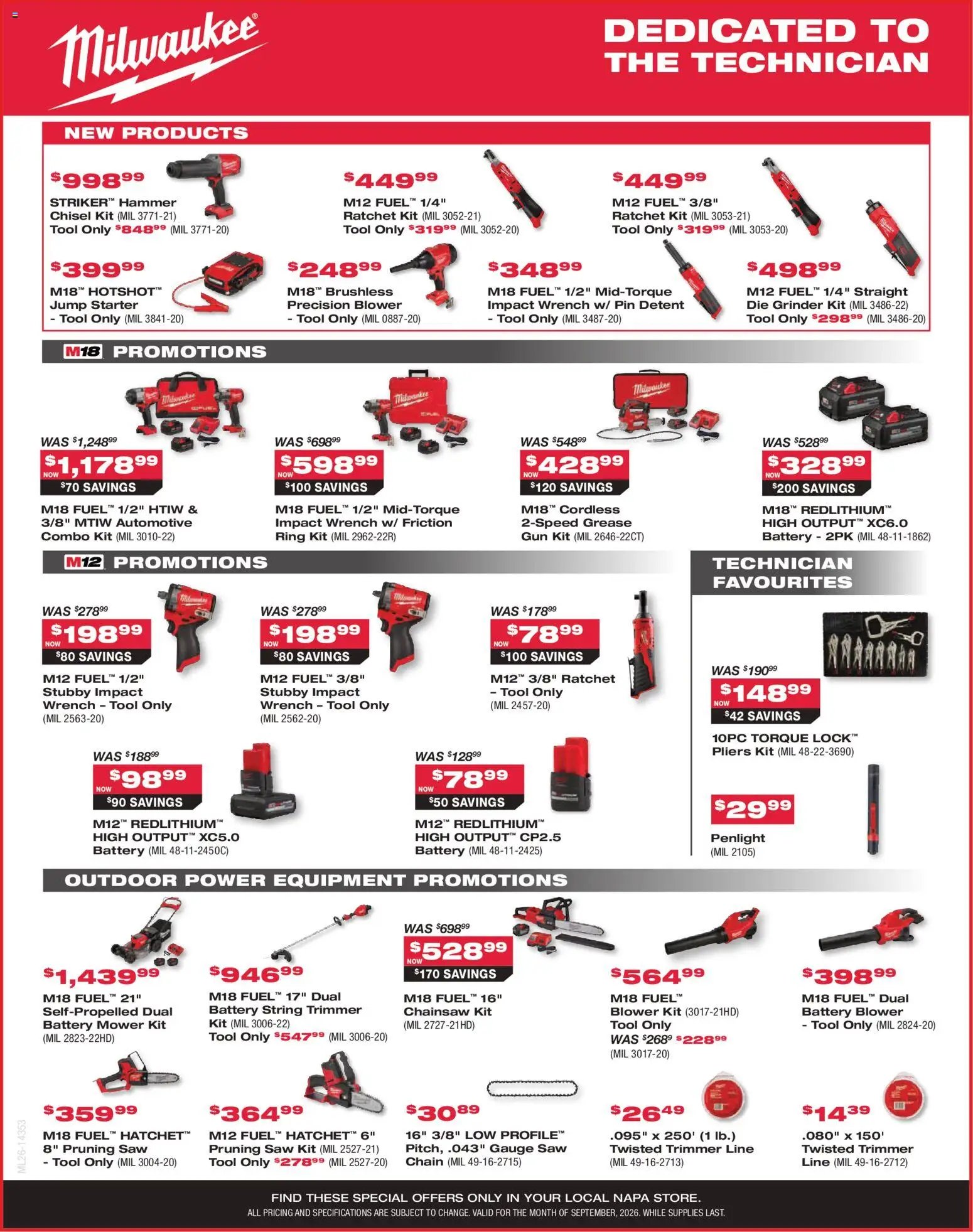 NAPA Auto Parts weekly flyer