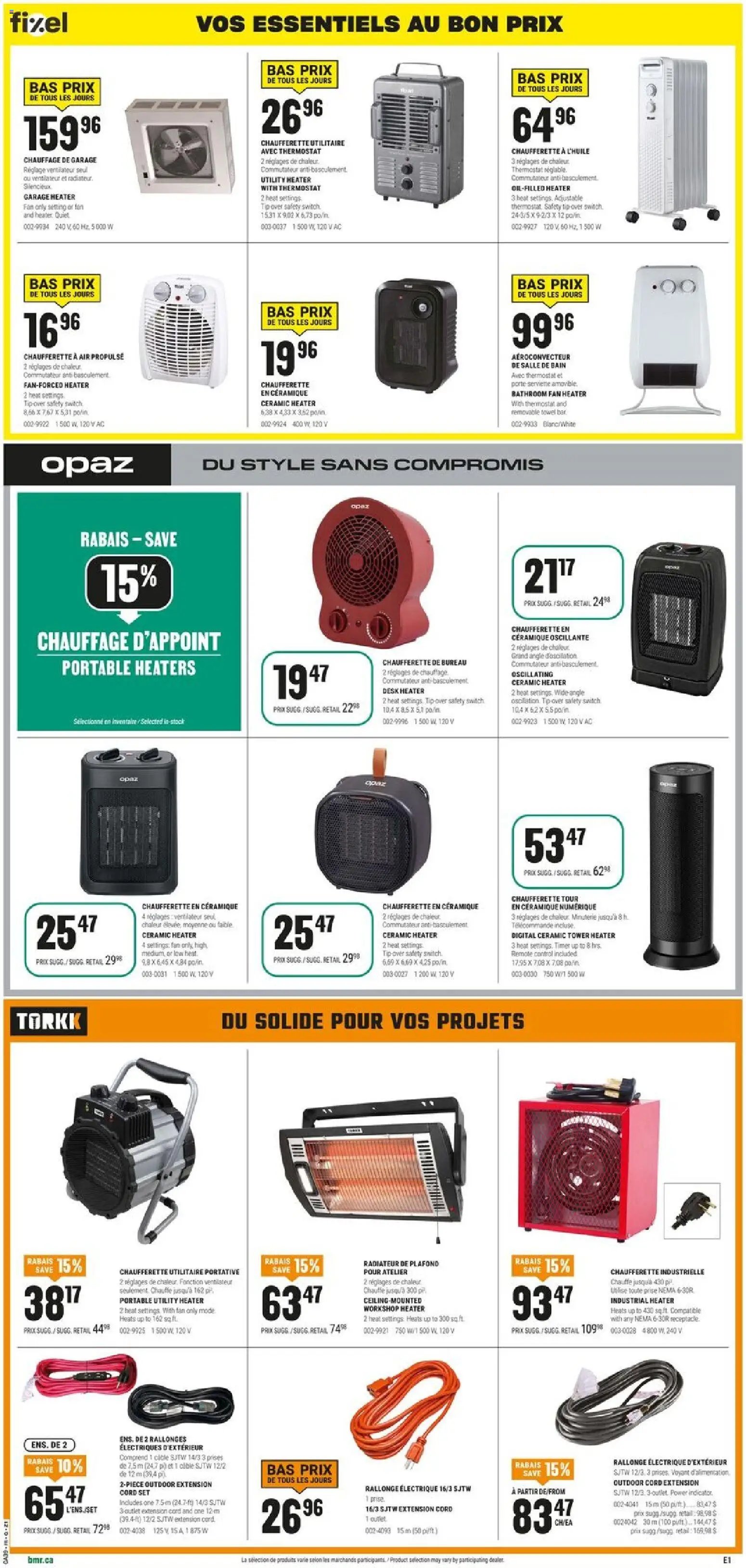 BMR weekly flyer / circulaire