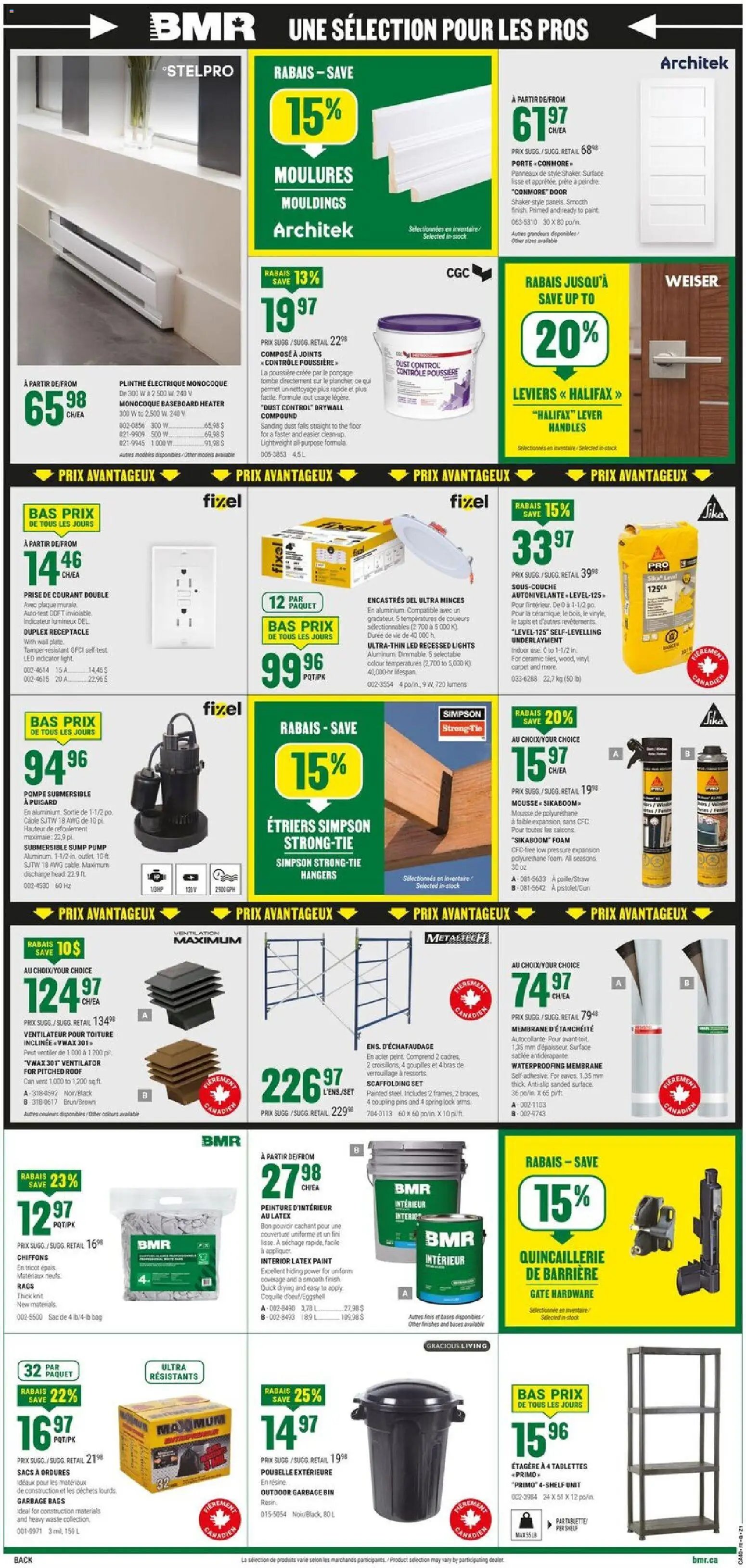 BMR weekly flyer / circulaire