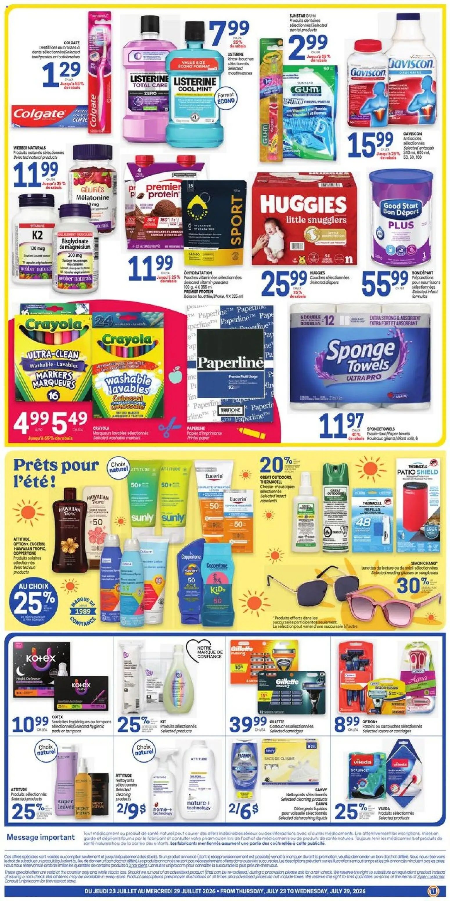 Uniprix weekly flyer / circulaire