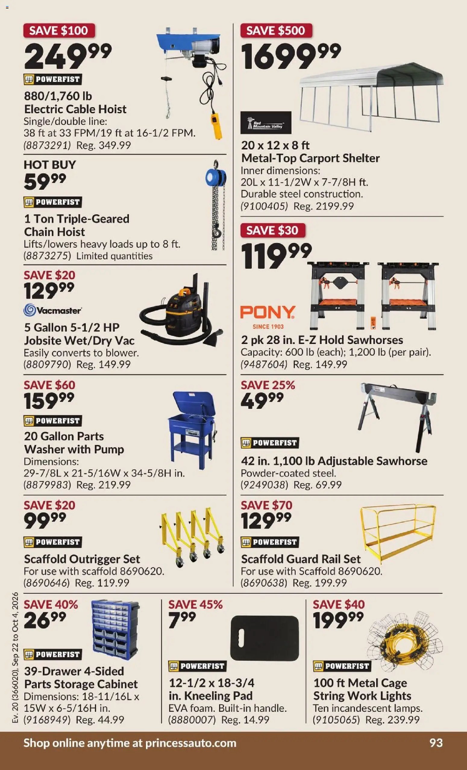 Princess Auto flyer - 2 Week Sale!