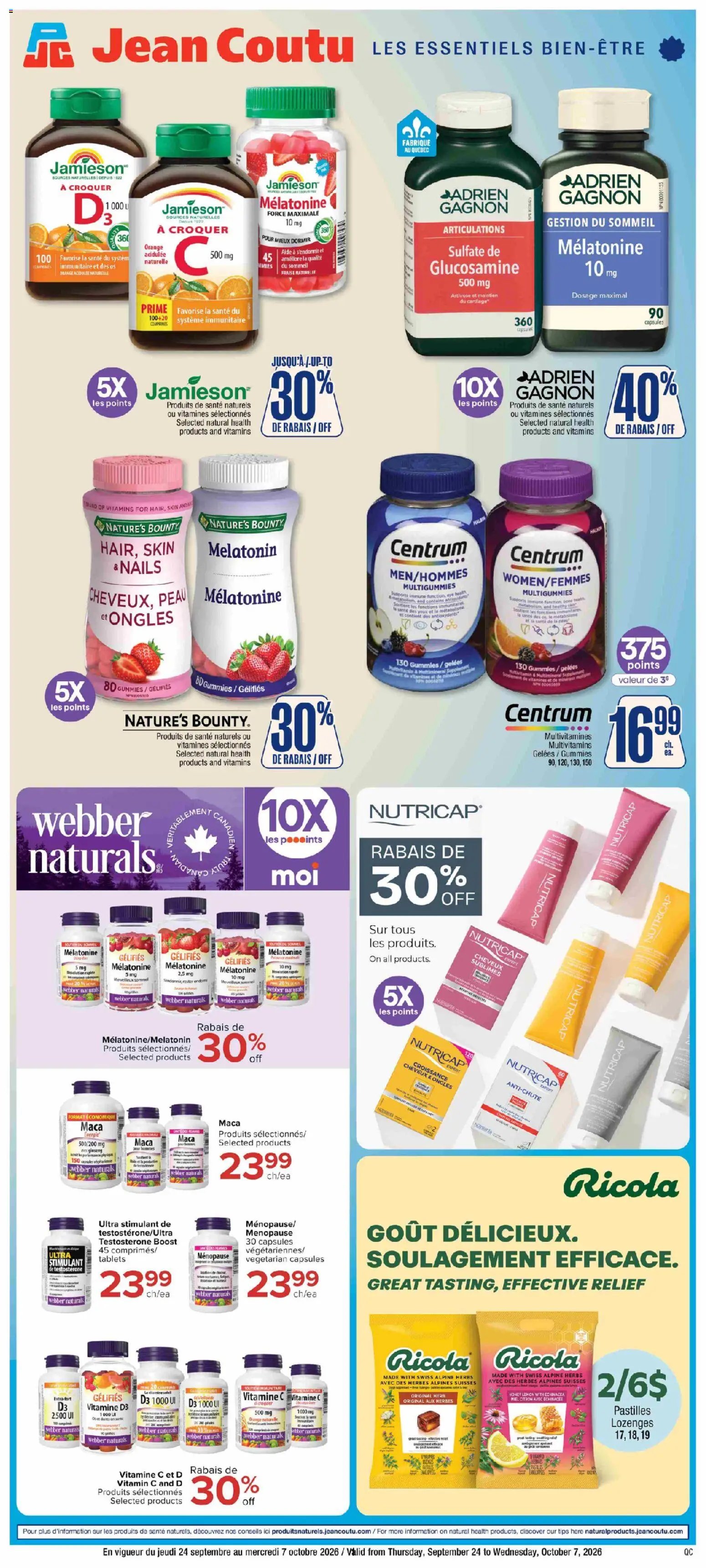 Jean Coutu - Encart produits naturels
