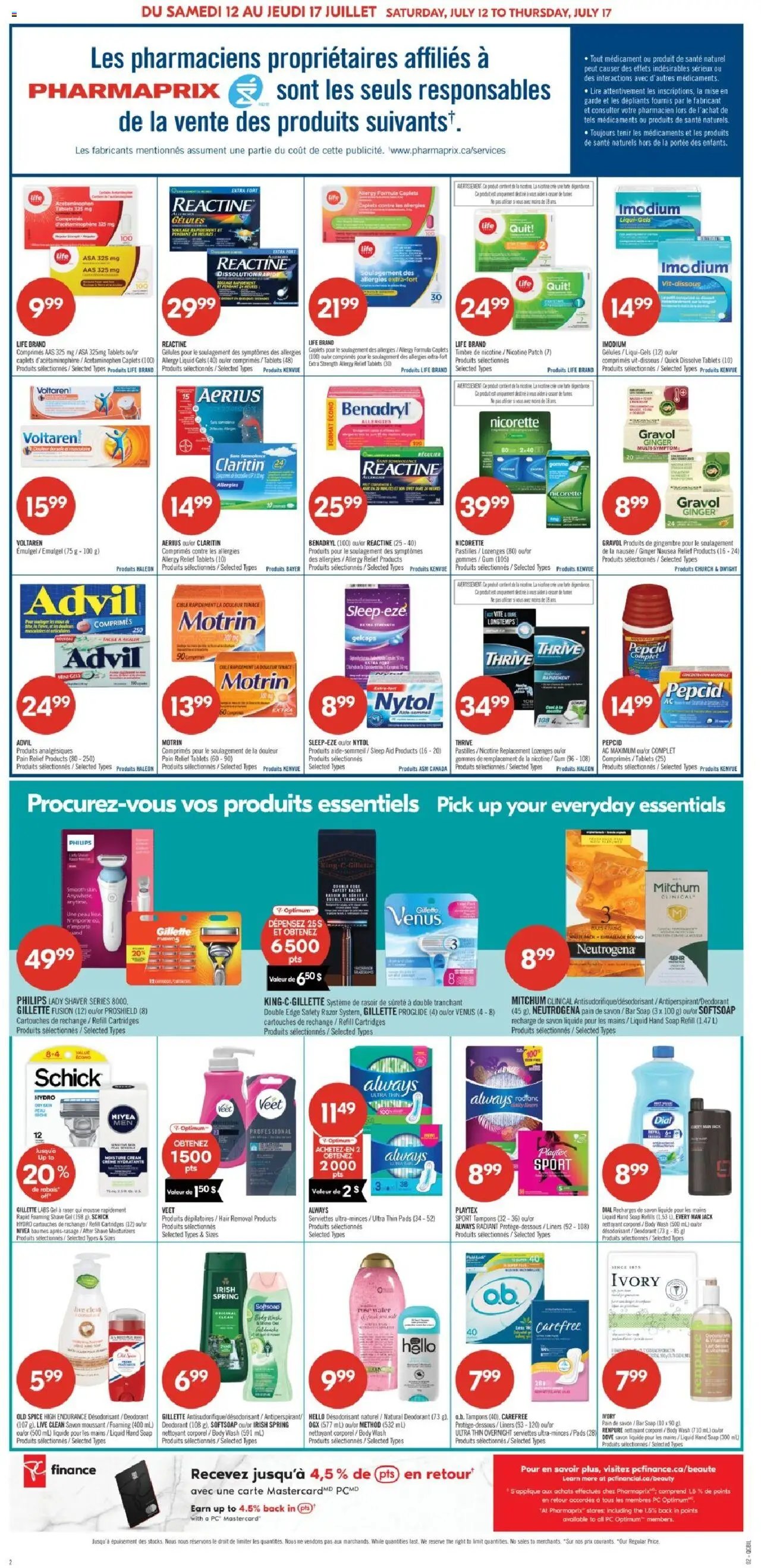 Pharmaprix weekly flyer / circulaire