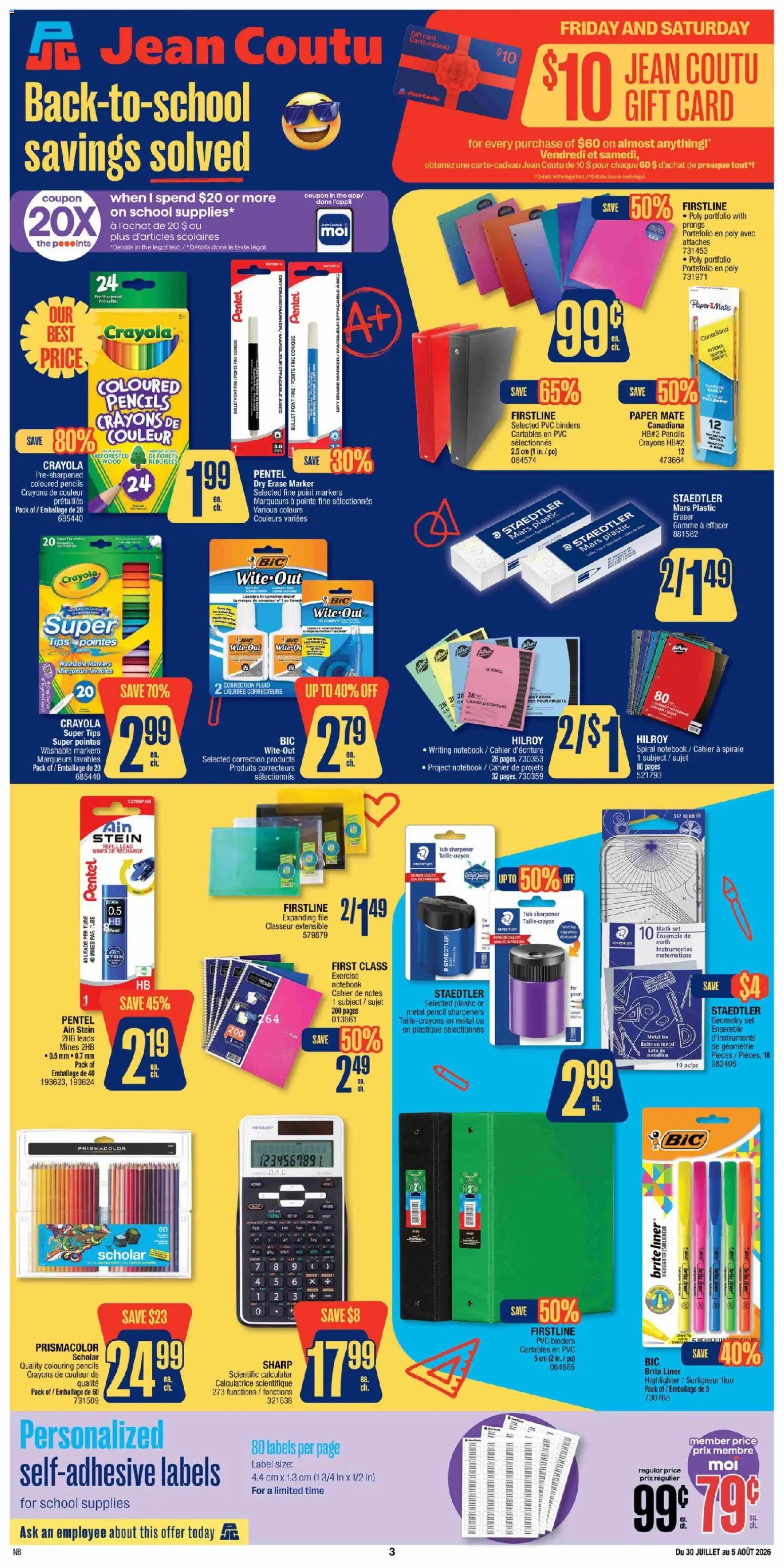 Jean Coutu flyer - School Booklet