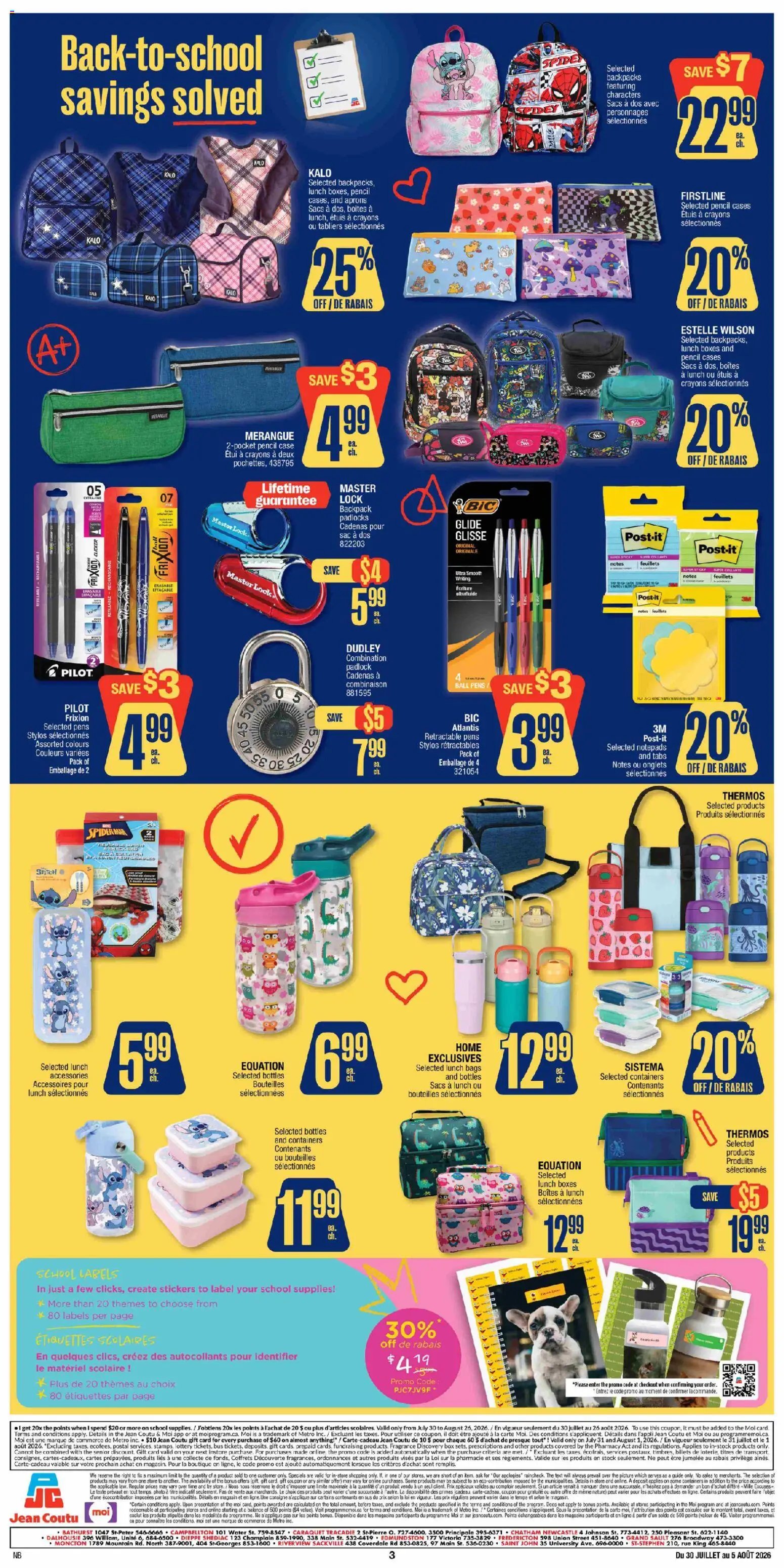 Jean Coutu flyer - School Booklet