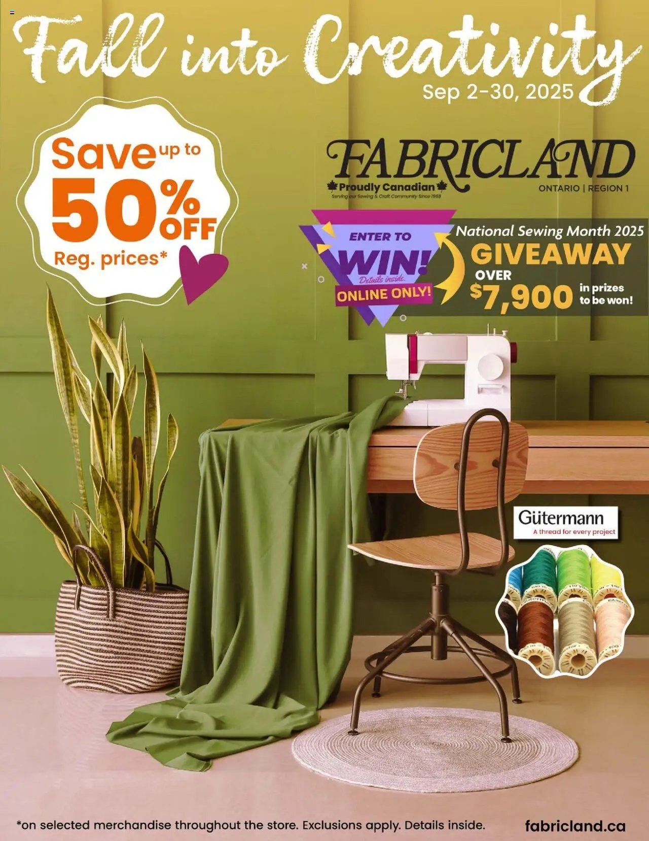 Fabricland weekly flyer / circulaire (2025-09-02 - 2025-09-30) | 1