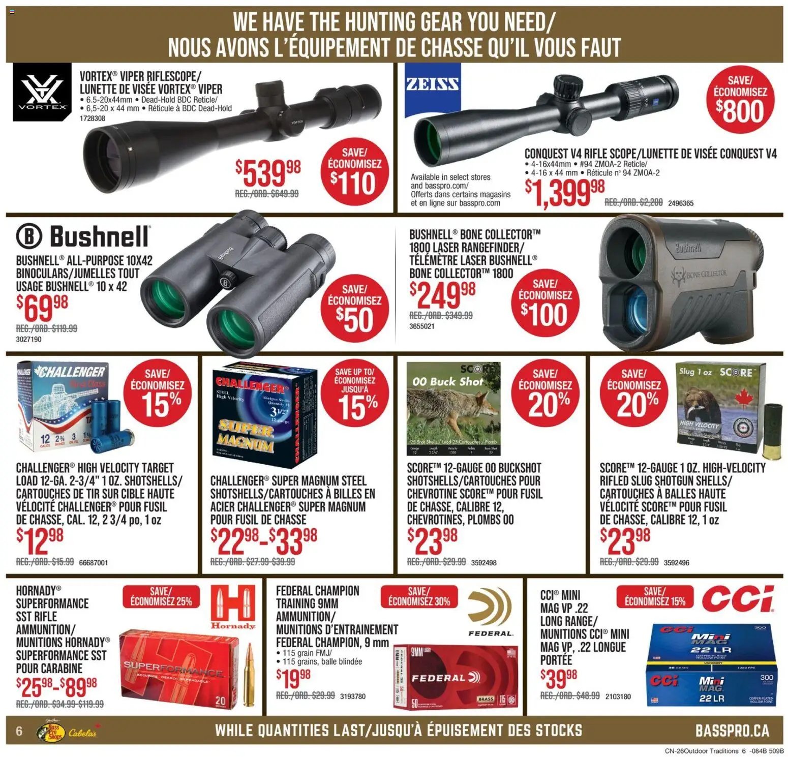 Cabelas weekly flyer / circulaire
