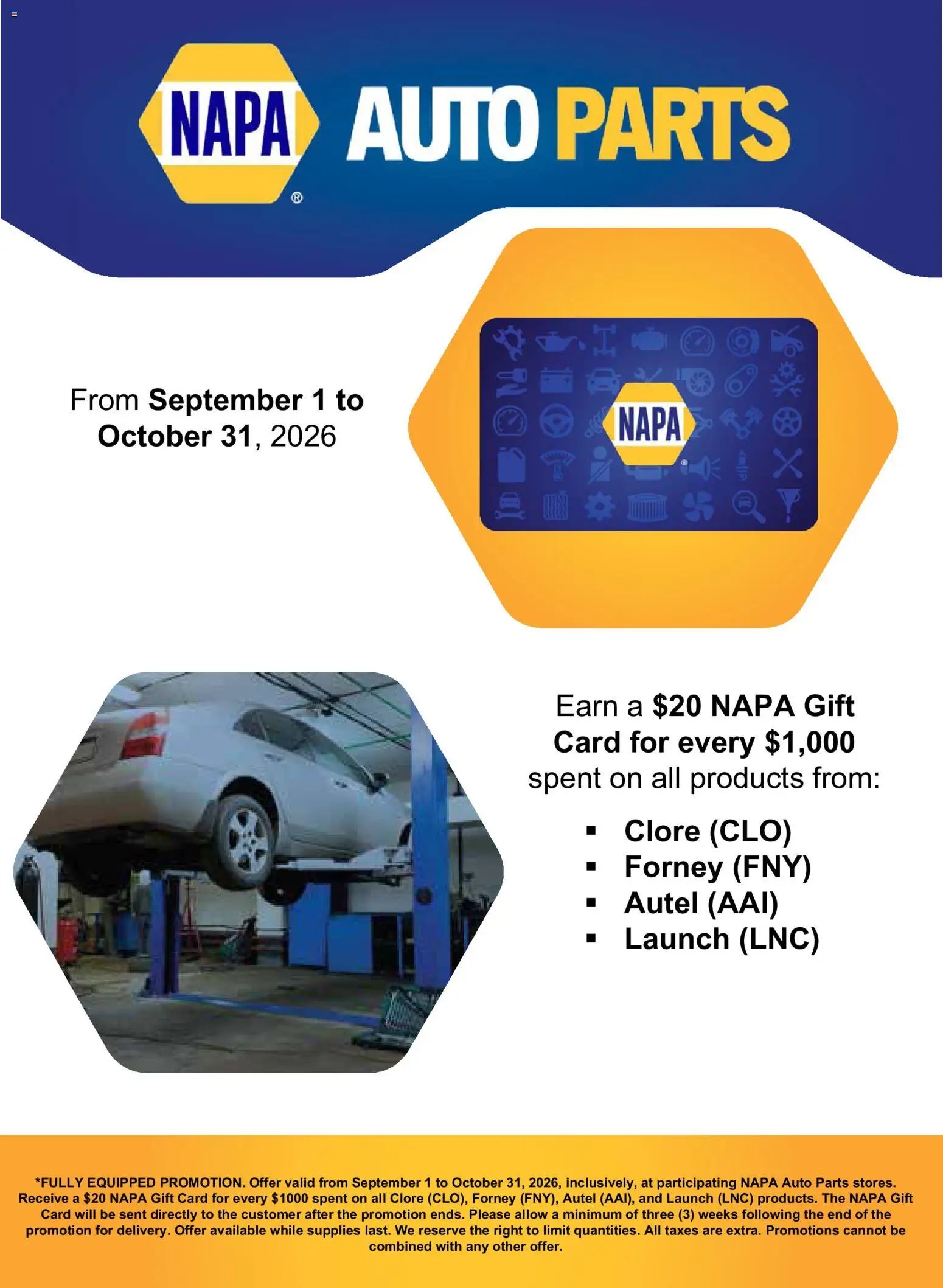 NAPA Auto Parts flyer - Fully Equipped September-October 2026