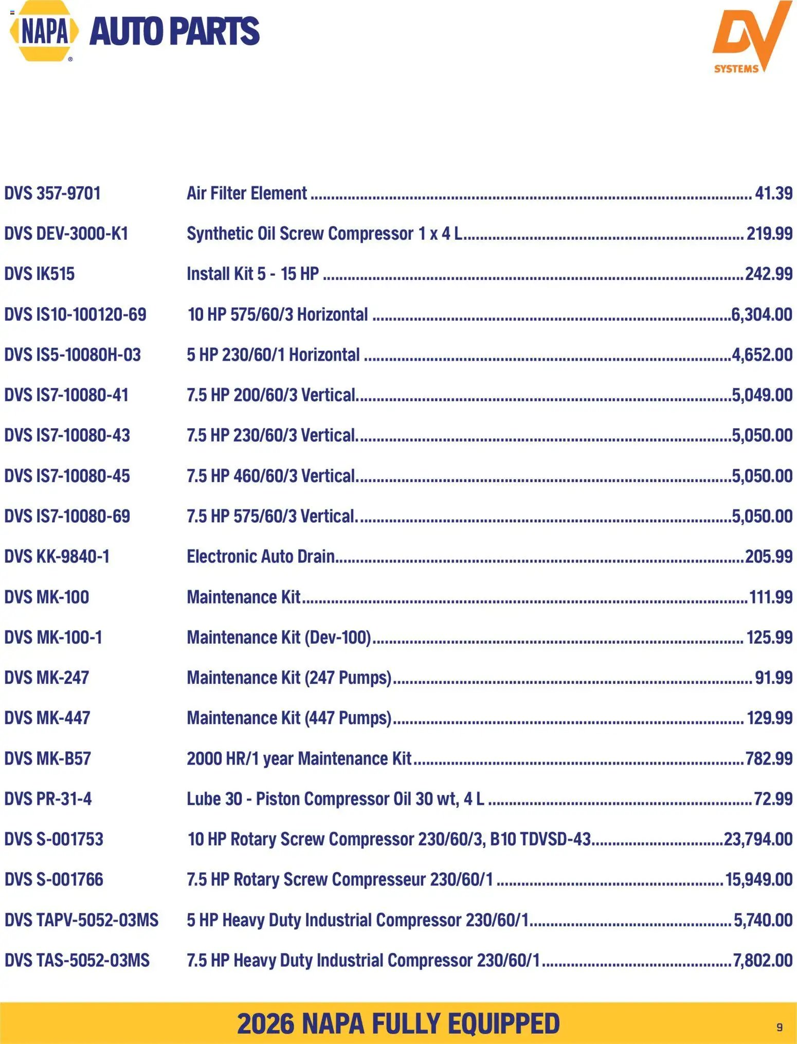 NAPA Auto Parts flyer - Fully Equipped September-October 2026
