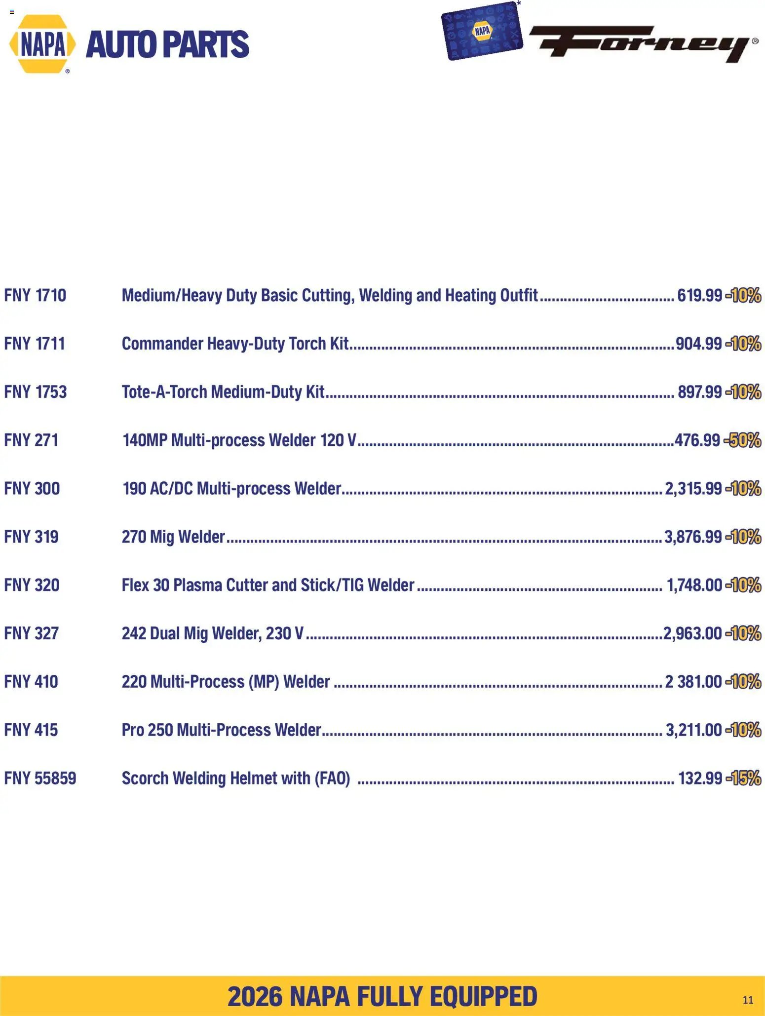 NAPA Auto Parts flyer - Fully Equipped September-October 2026