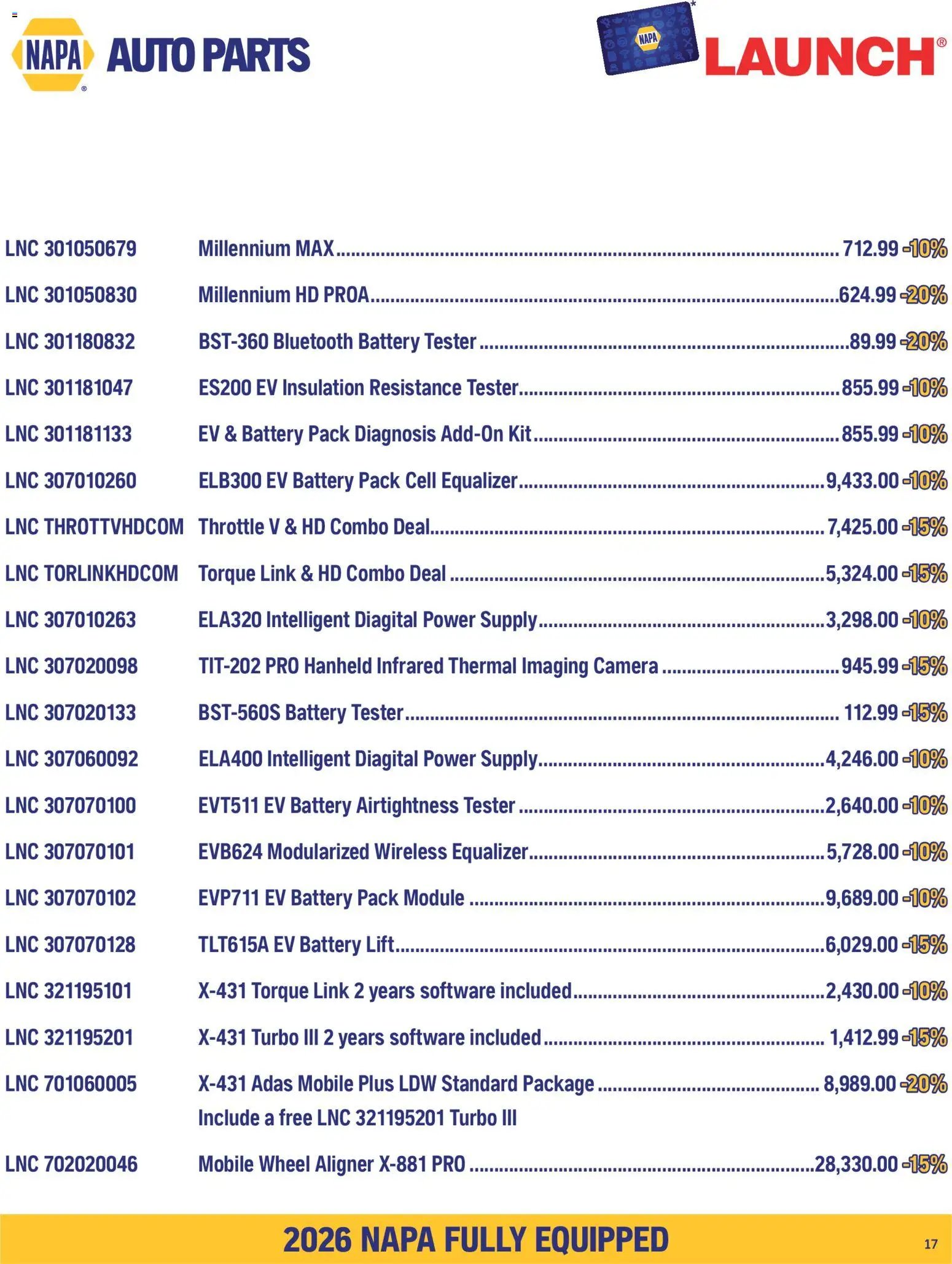 NAPA Auto Parts flyer - Fully Equipped September-October 2026