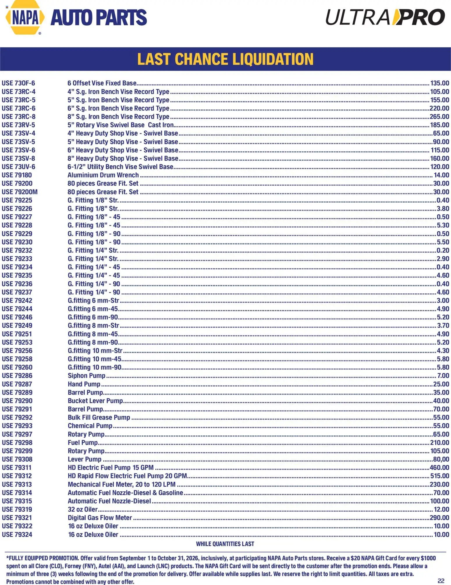 NAPA Auto Parts flyer - Fully Equipped September-October 2026