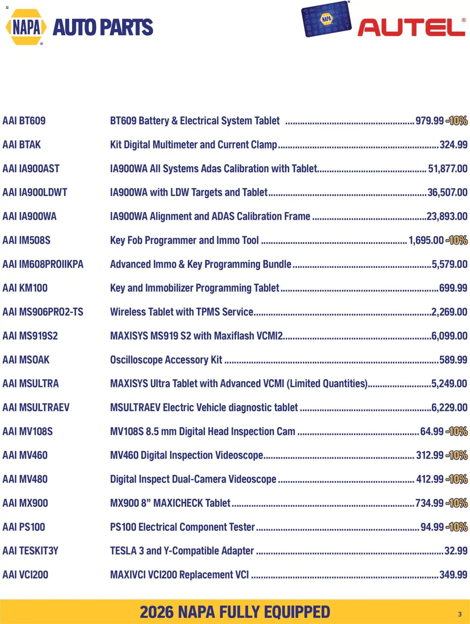NAPA Auto Parts flyer - Fully Equipped September-October 2026