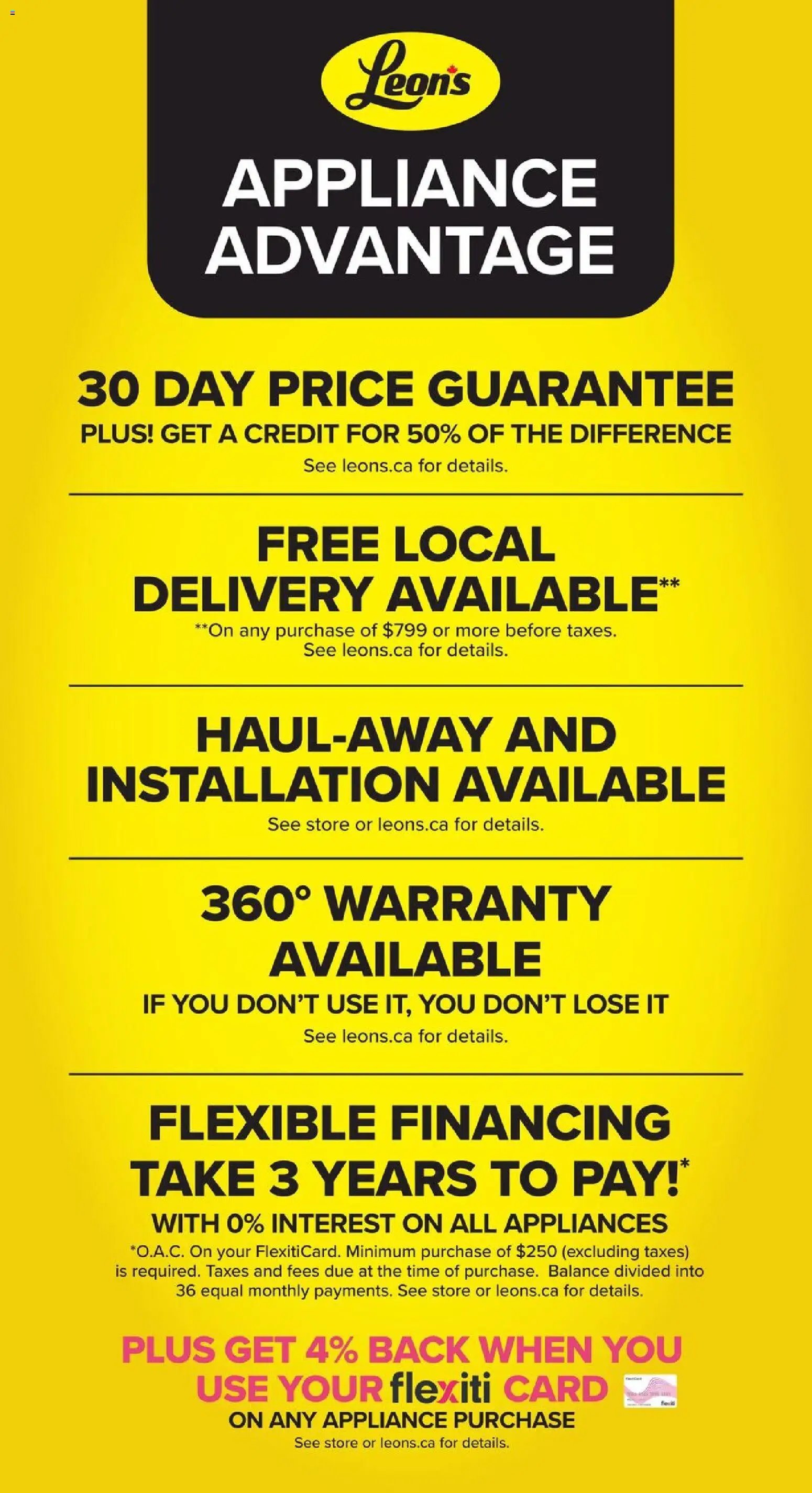 Leon's flyer - BBFL Appliances