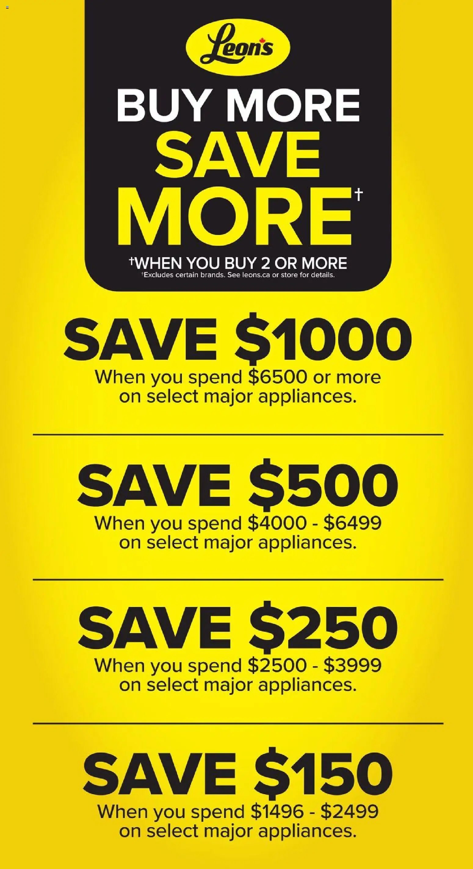 Leon's flyer - BBFL Appliances