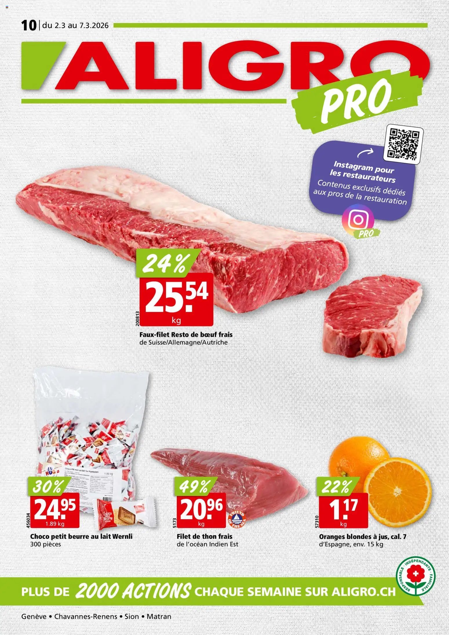 Aligro Aktionen Chavannes, Matran, Genève, Sion (2026-03-02 - 2026-03-07) | 1