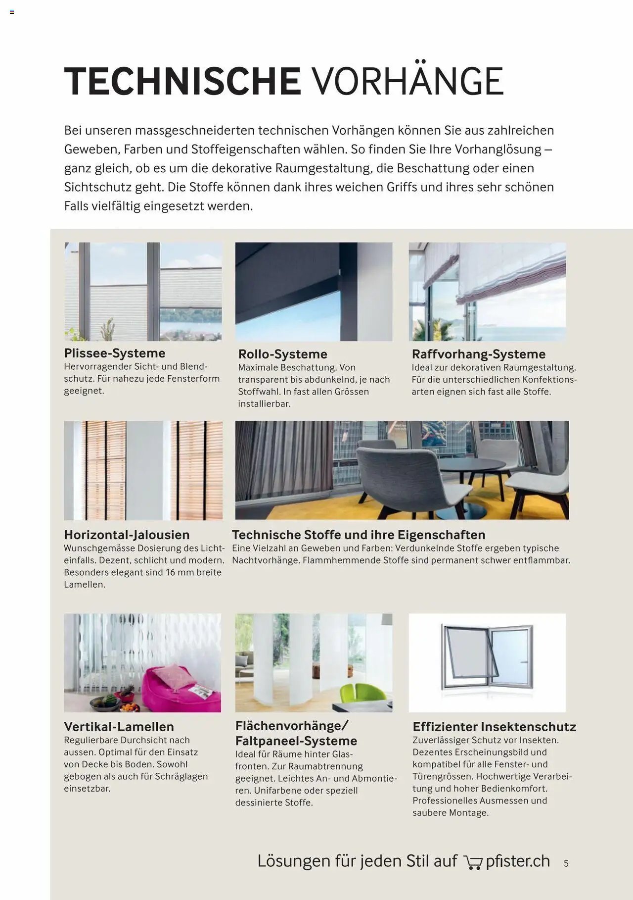 Pfister Broschüre Vorhangservice (2023-09-05 - 2025-12-31) | 5