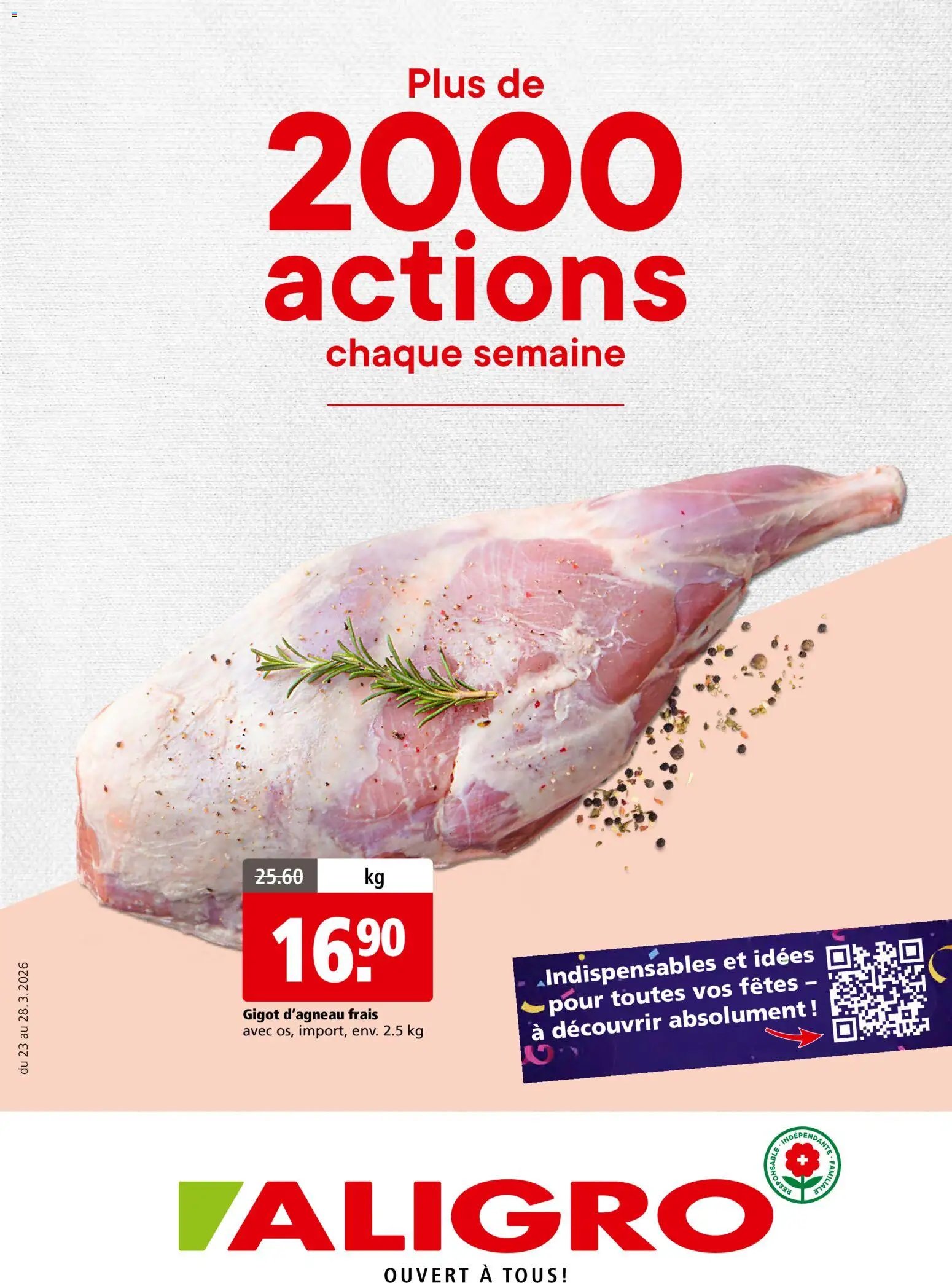 Aligro actionen 2000 Chavannes, Matran, Genève, Sion (2026-03-23 - 2026-03-28) | 1