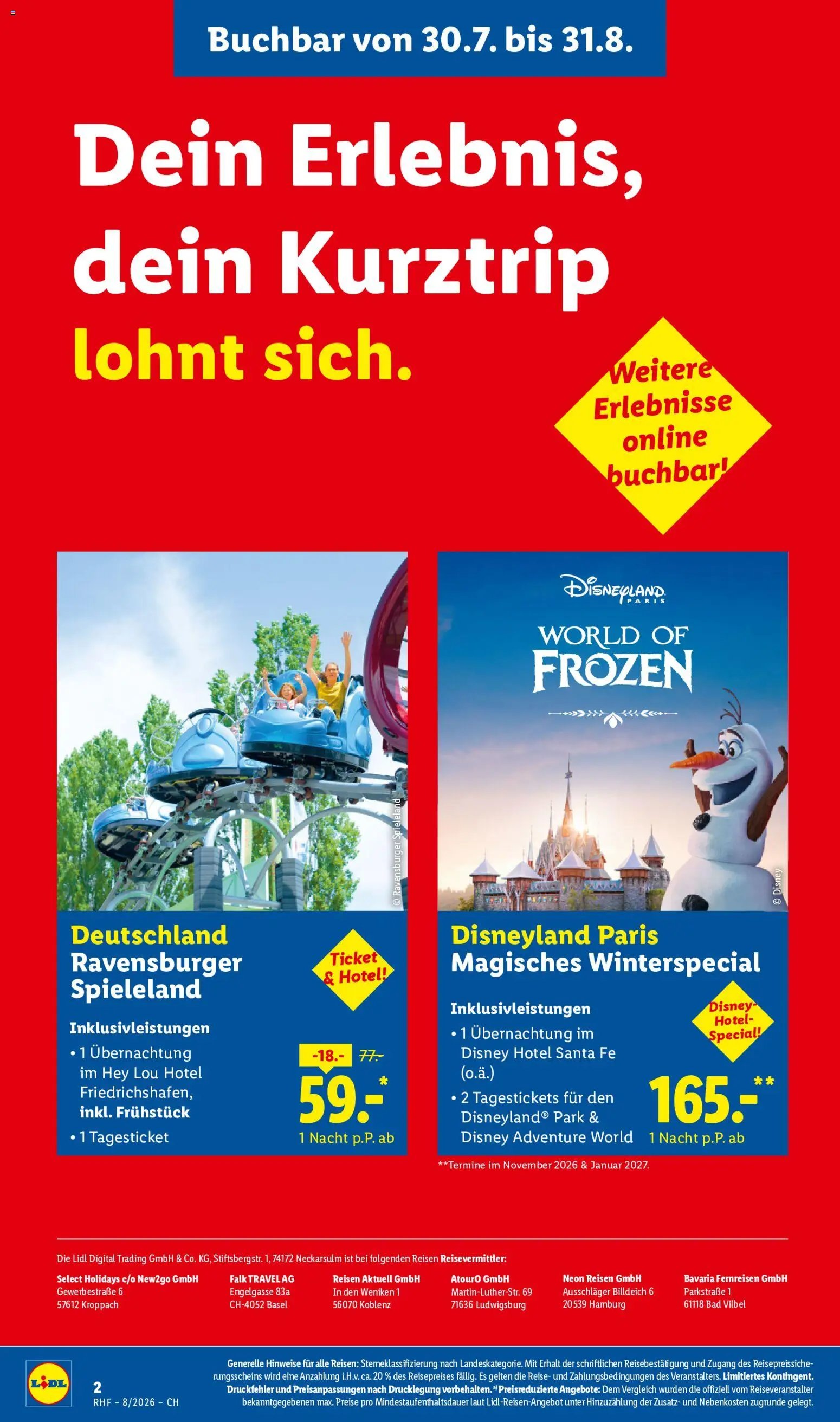 Lidl aktionen Reise-Highlights