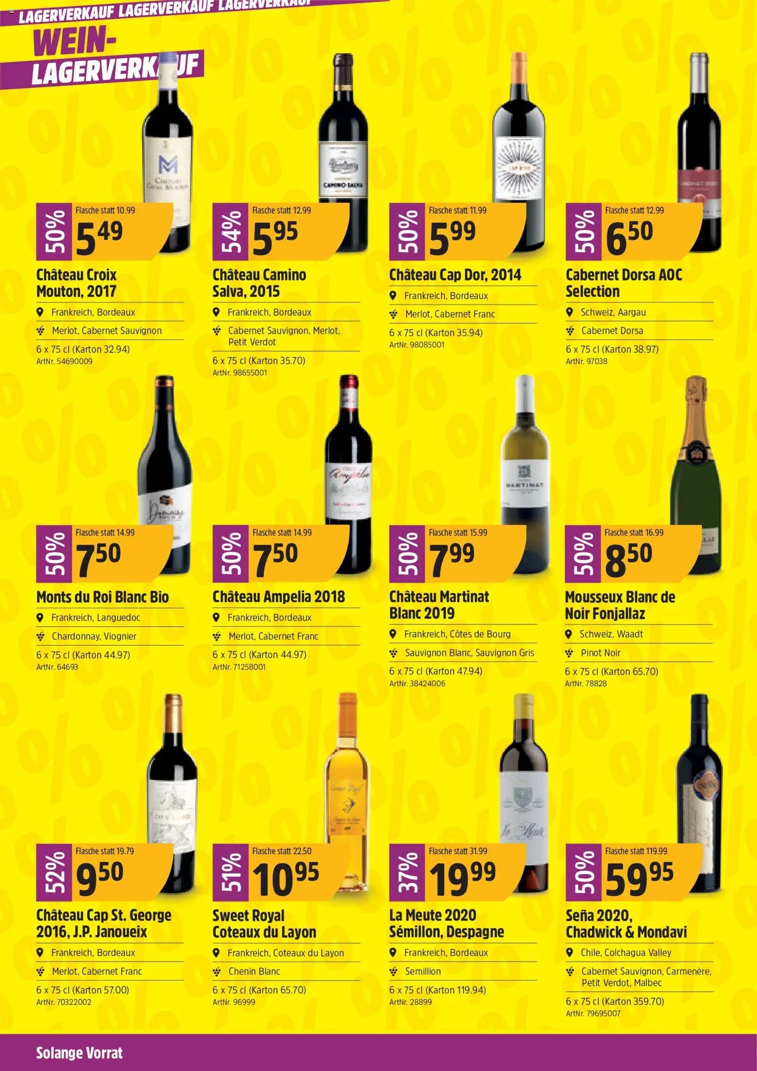 TopCC aktionen Weinlagerverkauf