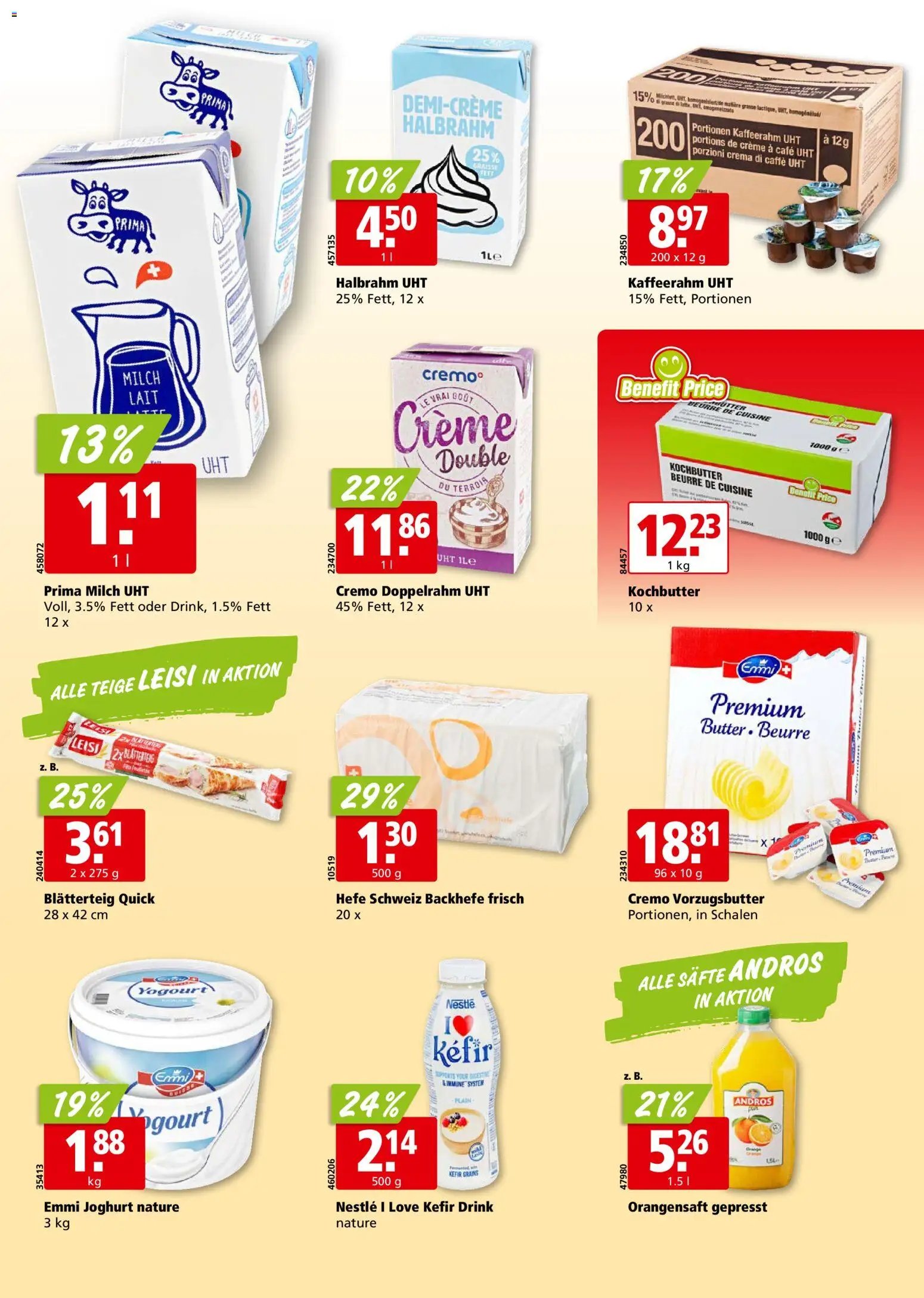 Aligro aktionen Chavannes, Matran, Genf, Sitten