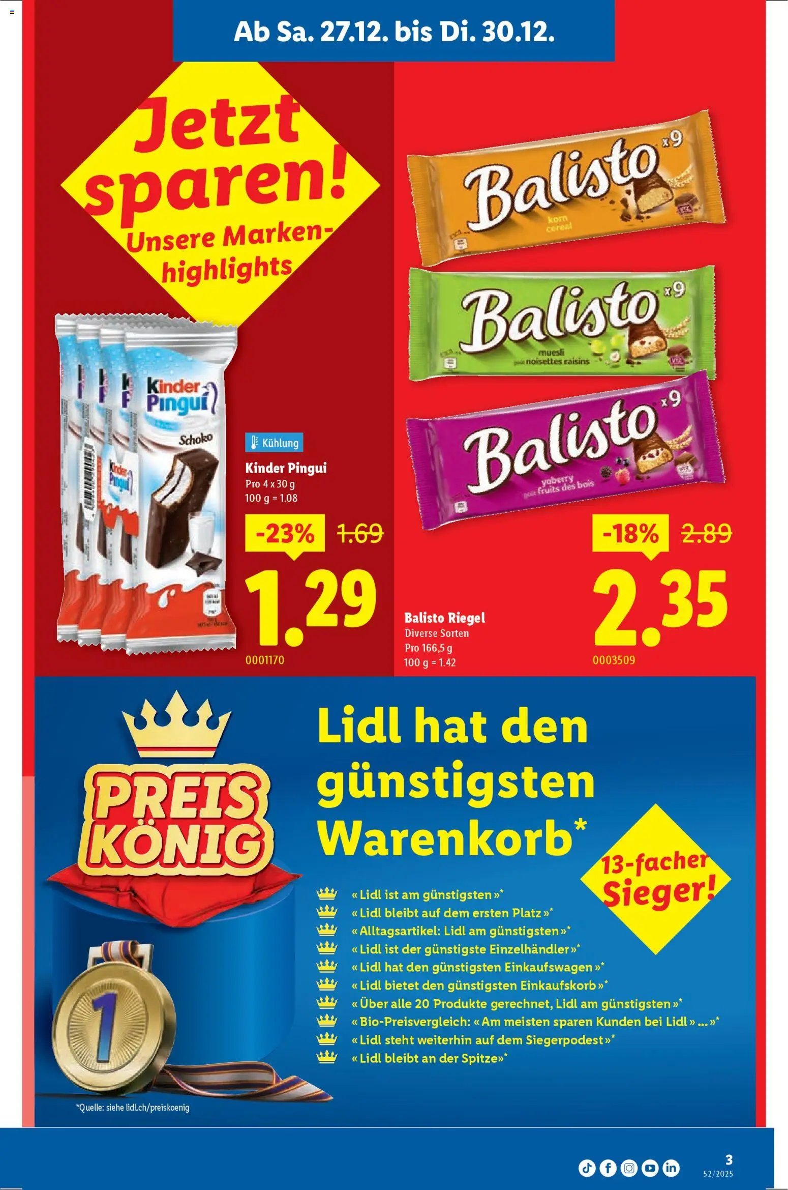 Lidl Aktionen Neueröffnung Bremgarten (2025-12-27 - 2025-12-30)