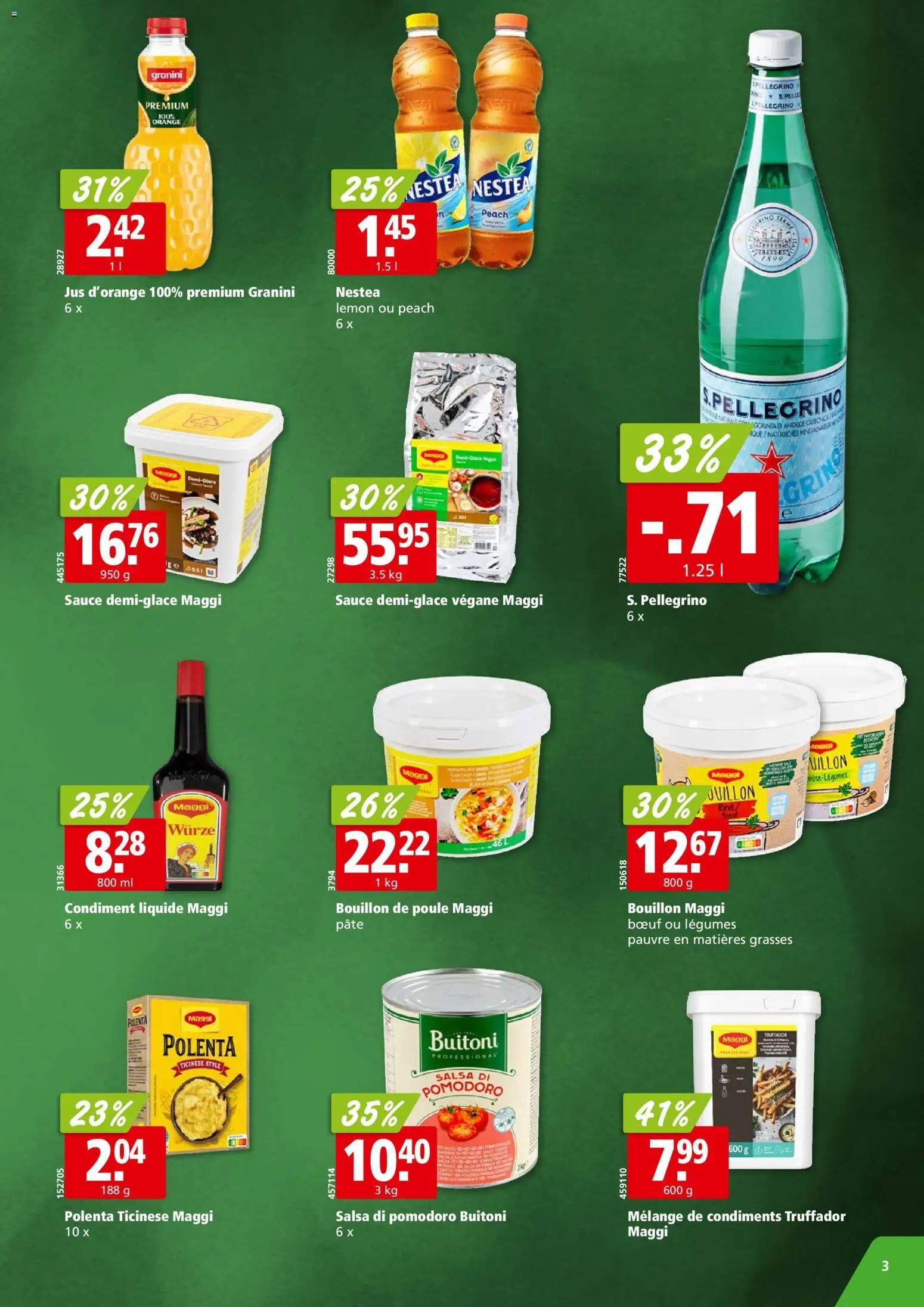 Aligro aktionen Nestlé Chavannes, Matran, Genève, Sion