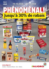 Aligro aktionen Nestlé Chavannes, Matran, Genève, Sion