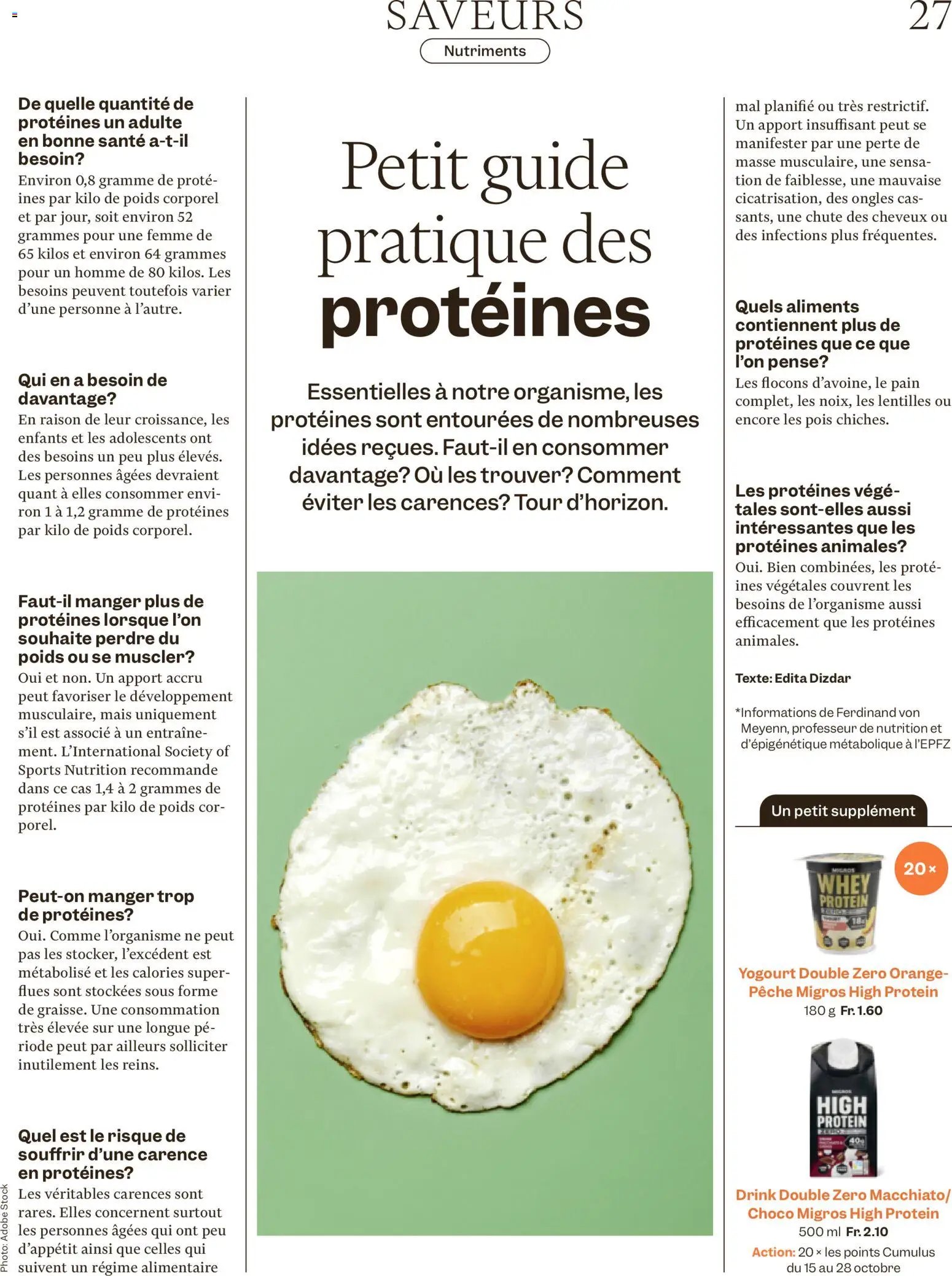 Migros aktionen Magazine FR