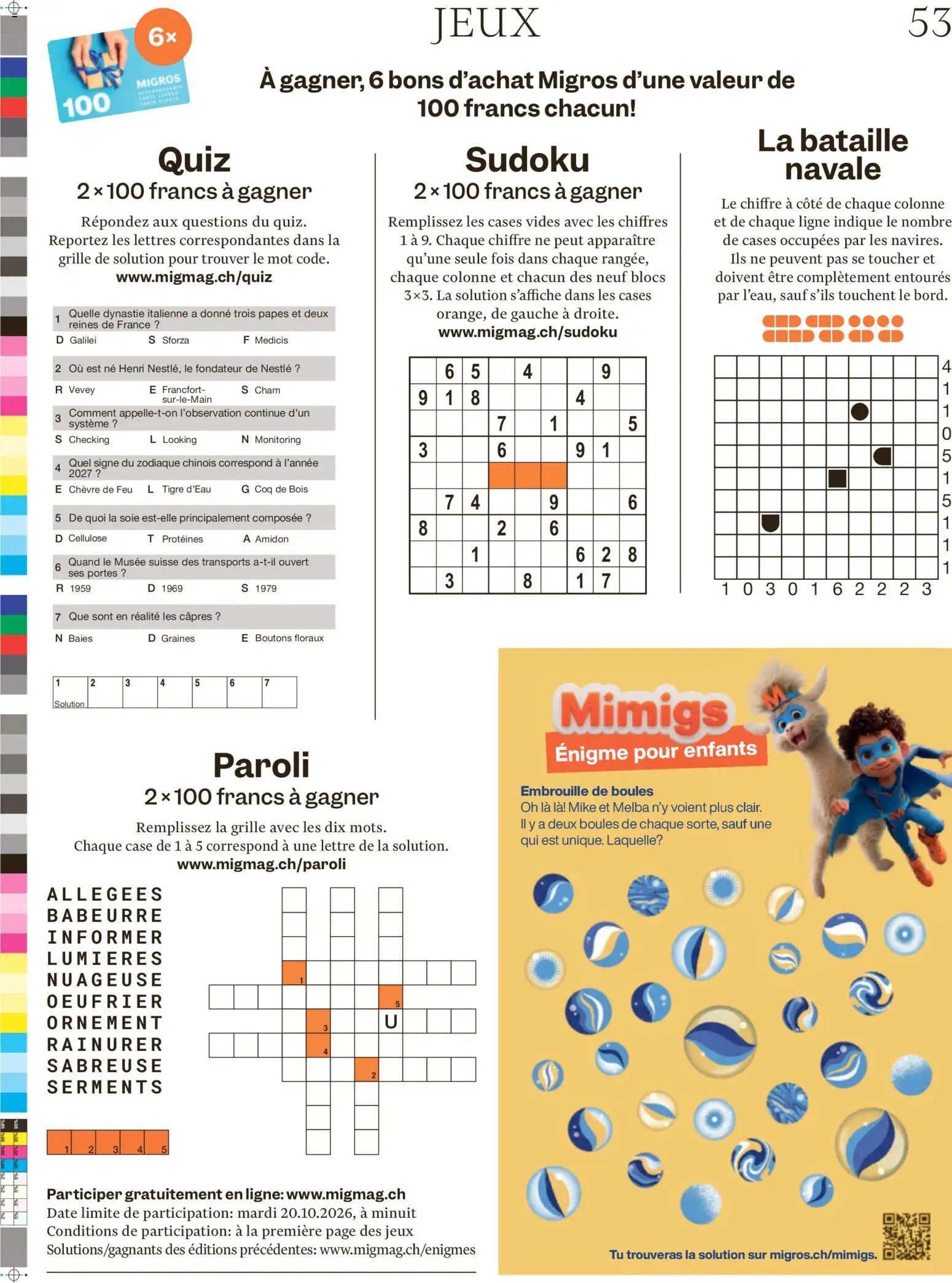 Migros aktionen Magazine FR