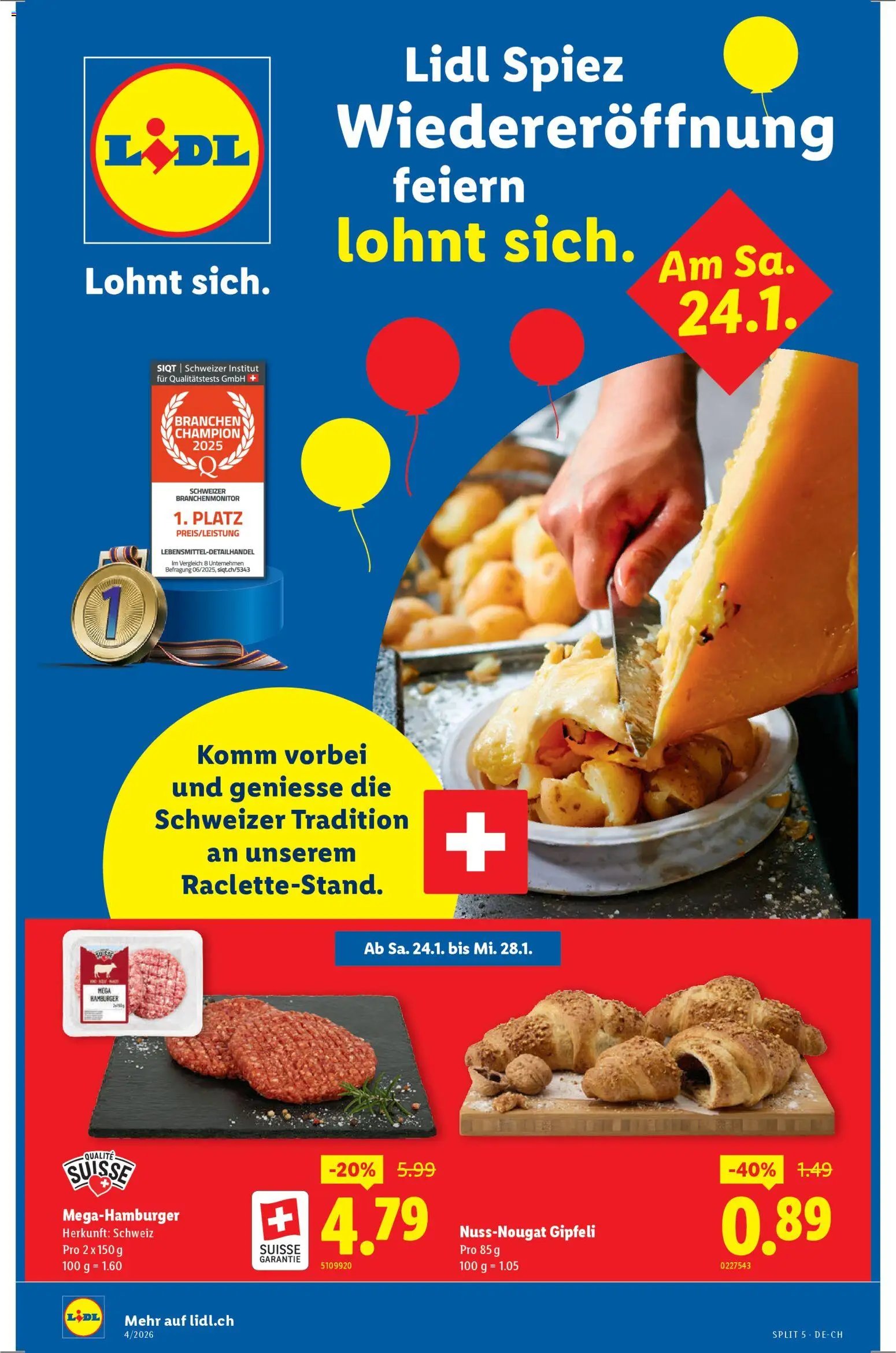 Lidl Aktionen Wiedereröffnung Spiez (2026-01-24 - 2026-01-28) | 1