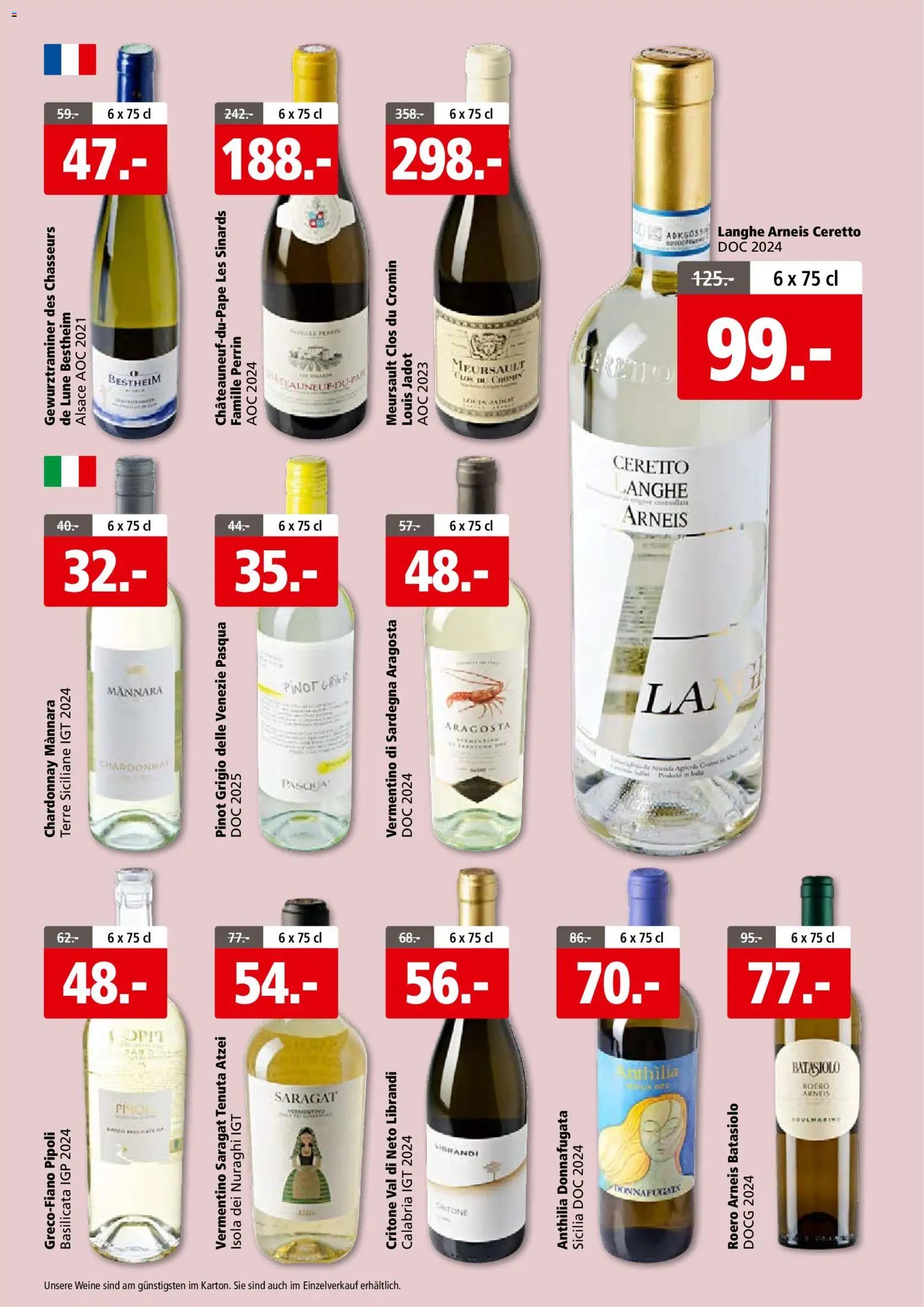 Aligro aktionen Wein Schlieren, Gossau SG, Frauenfeld, Rapperswil-Jona, Sargans, Bern (2026-05-25 - 2026-06-06)