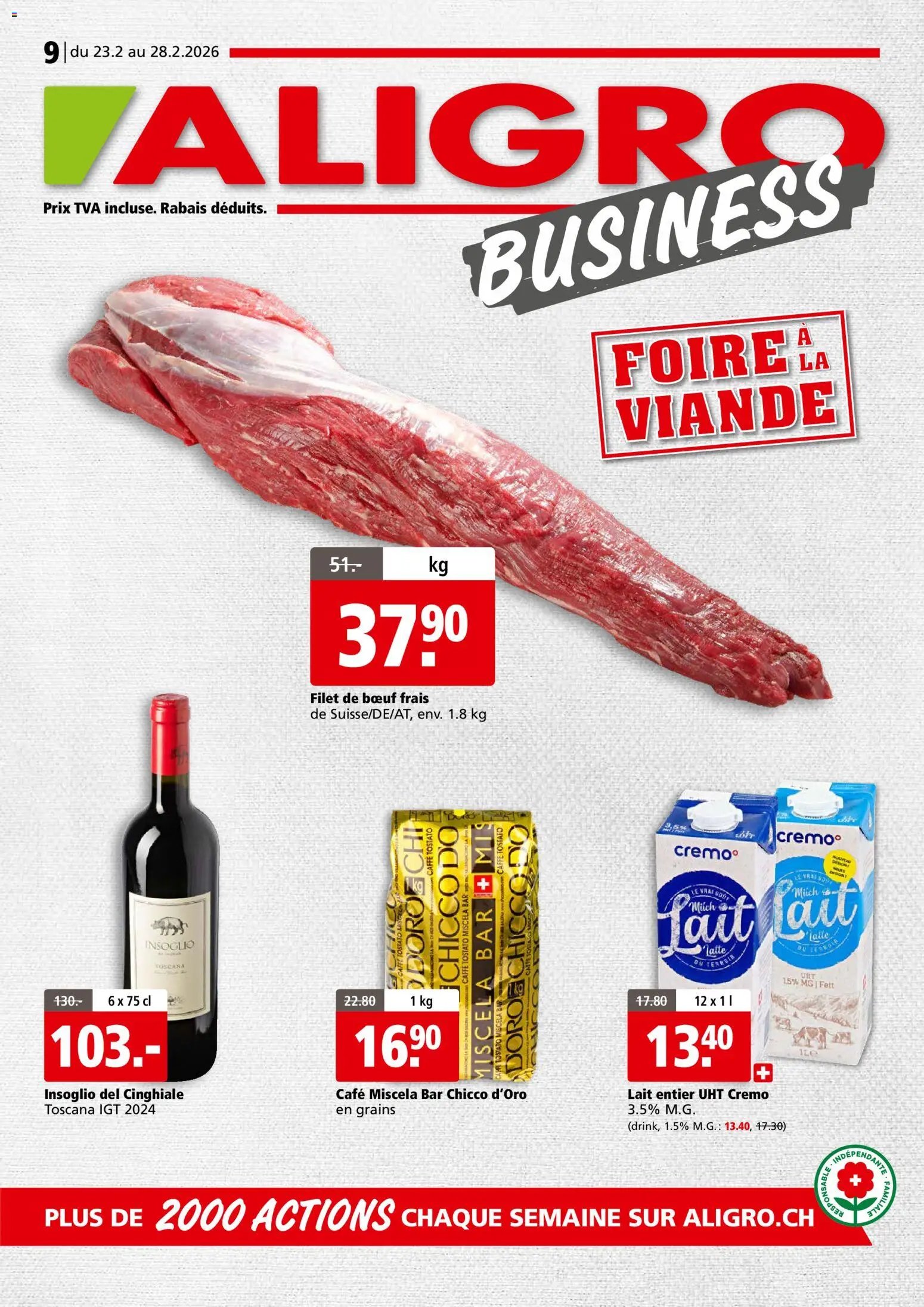 Aligro Aktionen Business Chavannes, Matran, Genève, Sion (2026-02-23 - 2026-02-28)