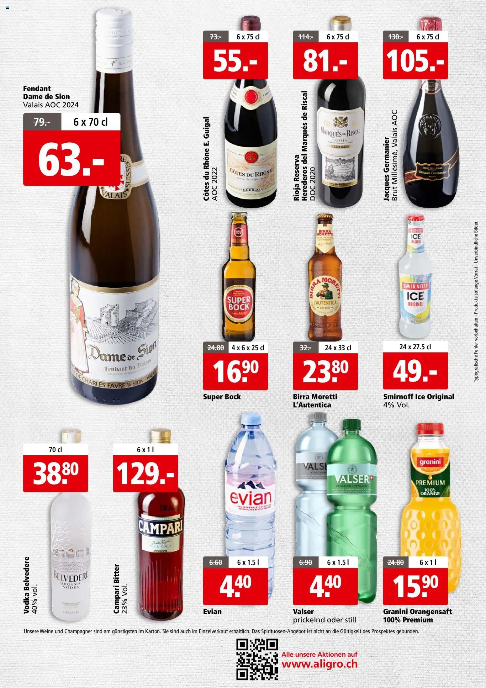 Aligro Aktionen Business Chavannes, Matran, Genf, Sitten (2025-12-15 - 2025-12-24)