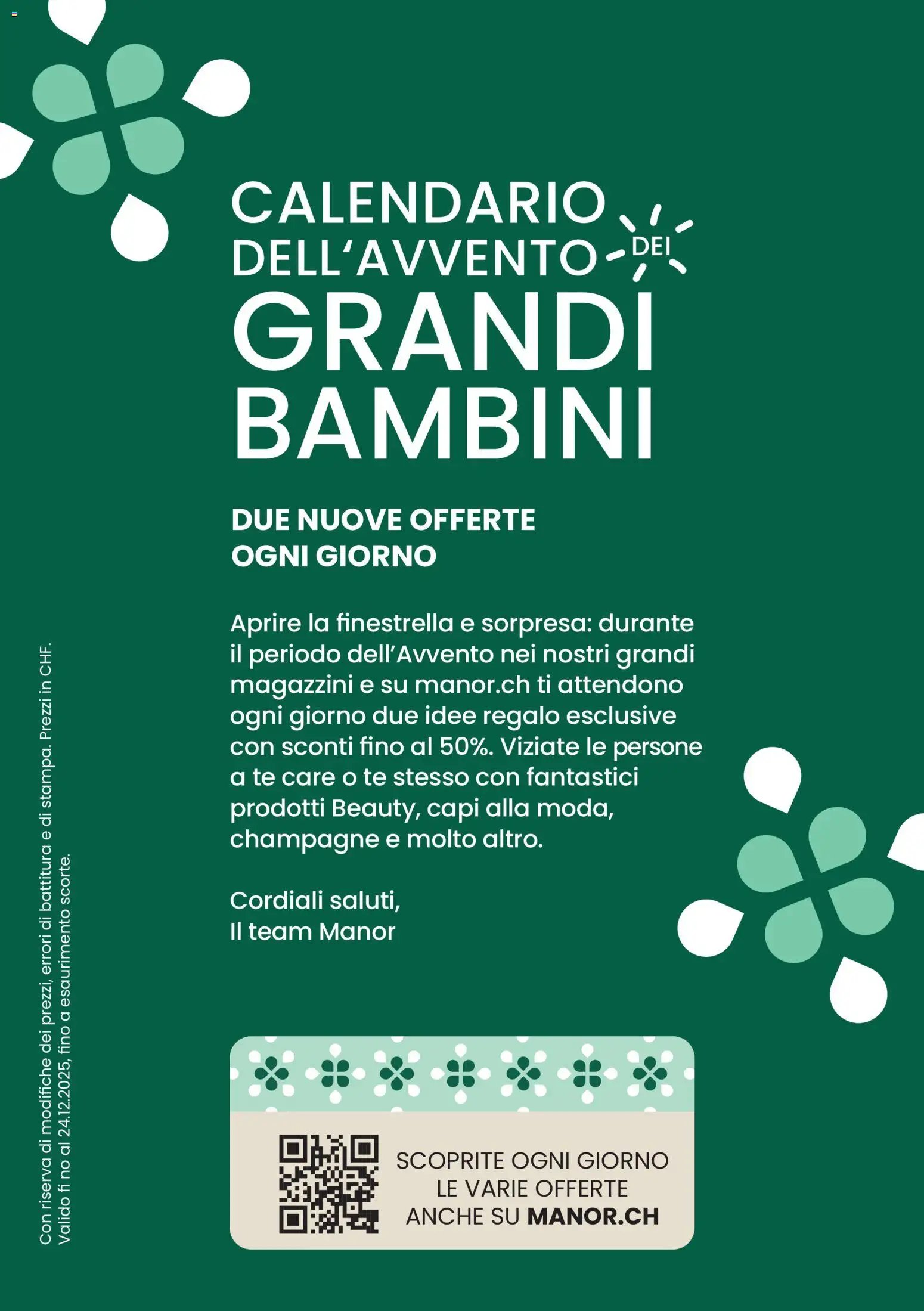 Manor Aktionen Calendario dell'Avvento (2025-12-01 - 2025-12-24) | 2