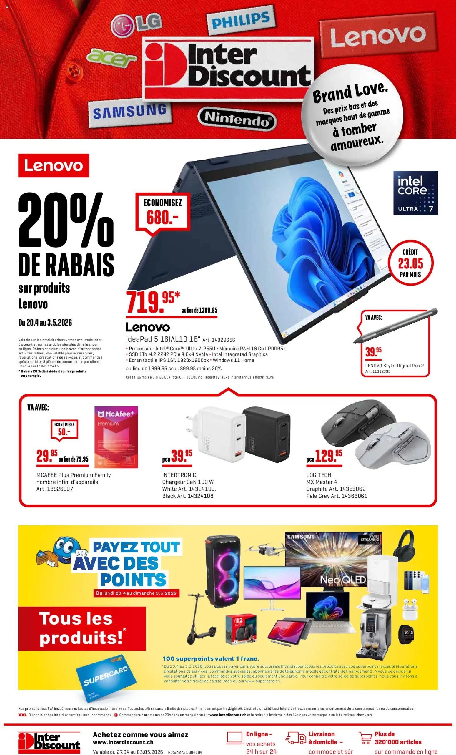 Interdiscount aktionen 20% de rabais FR (2026-04-27 - 2026-05-03)