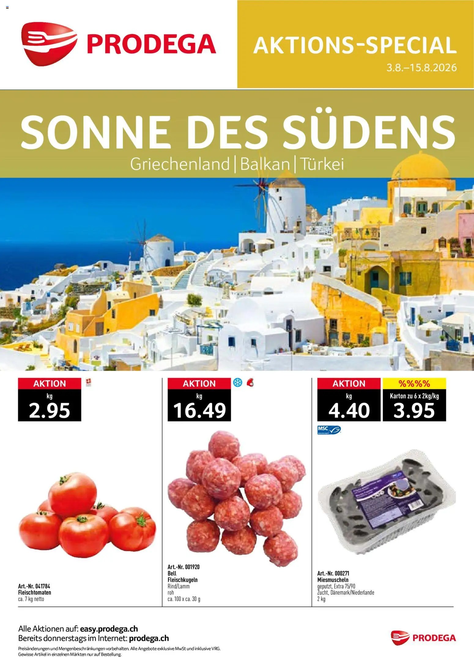 Prodega aktionen Sonne des Südens