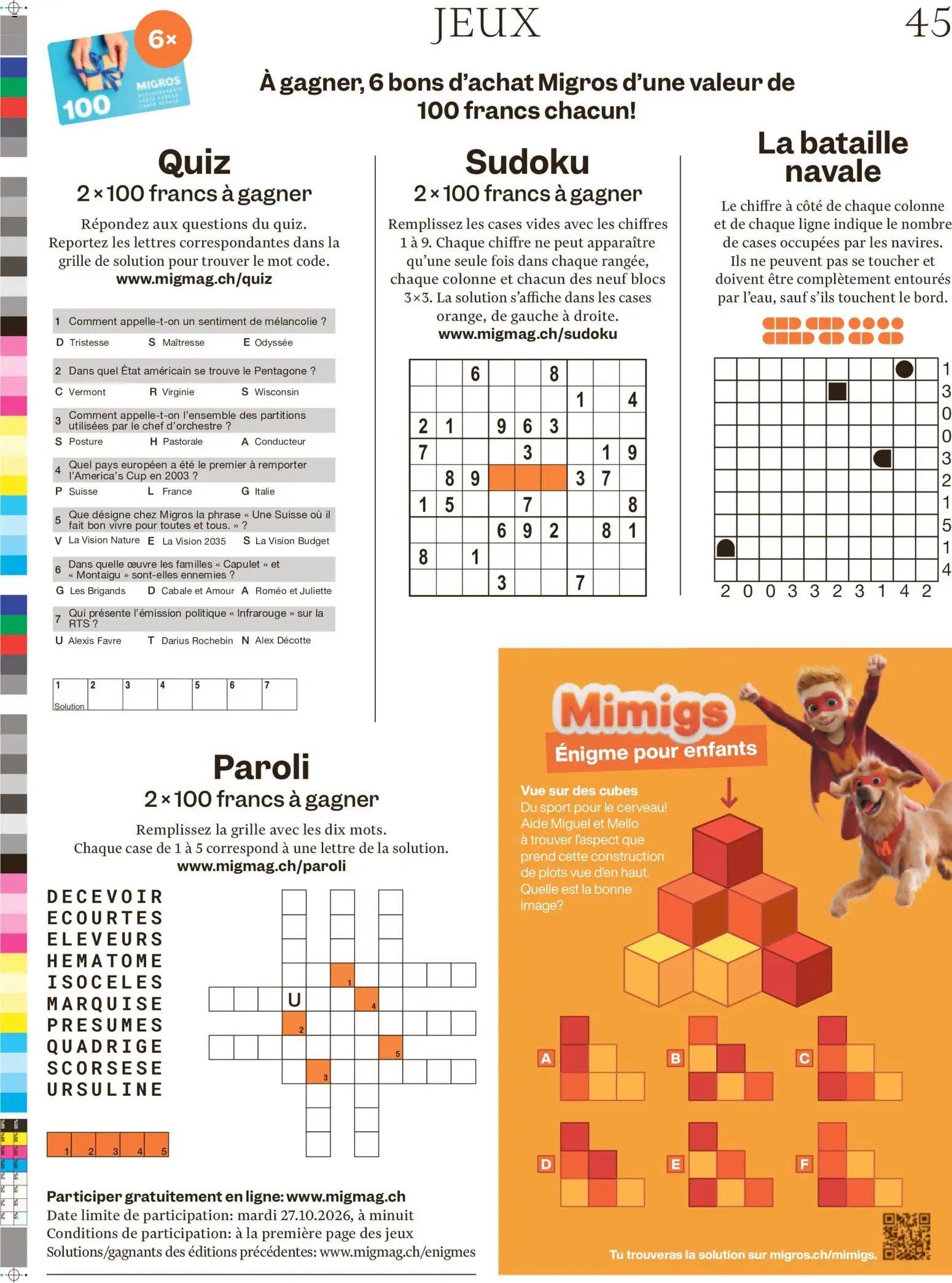 Migros aktionen Magazine FR