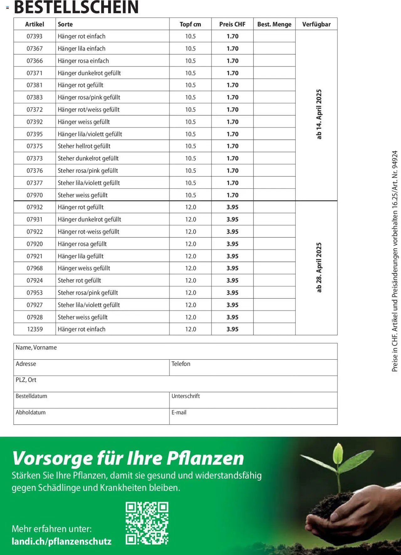 Landi Aktionen Geranien (2025-03-17 - 2025-12-31) | 8