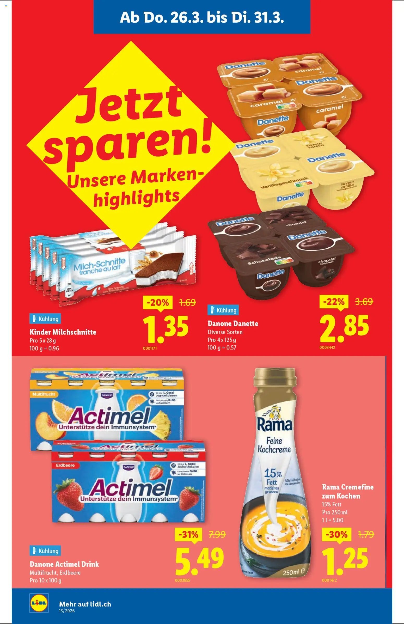 Lidl Aktionen Neueröffnung Zürich (2026-03-26 - 2026-03-31)