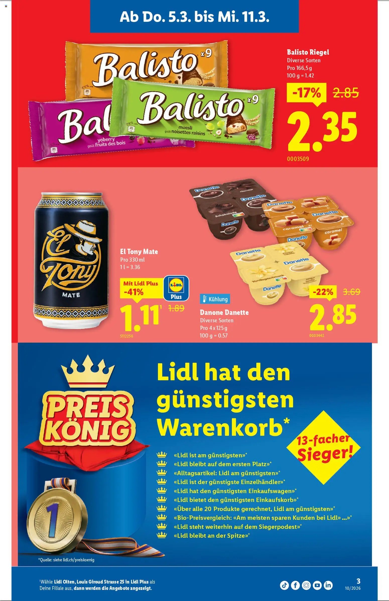 Lidl Aktionen Neueröffnung Olten (2026-03-05 - 2026-03-11) | 3