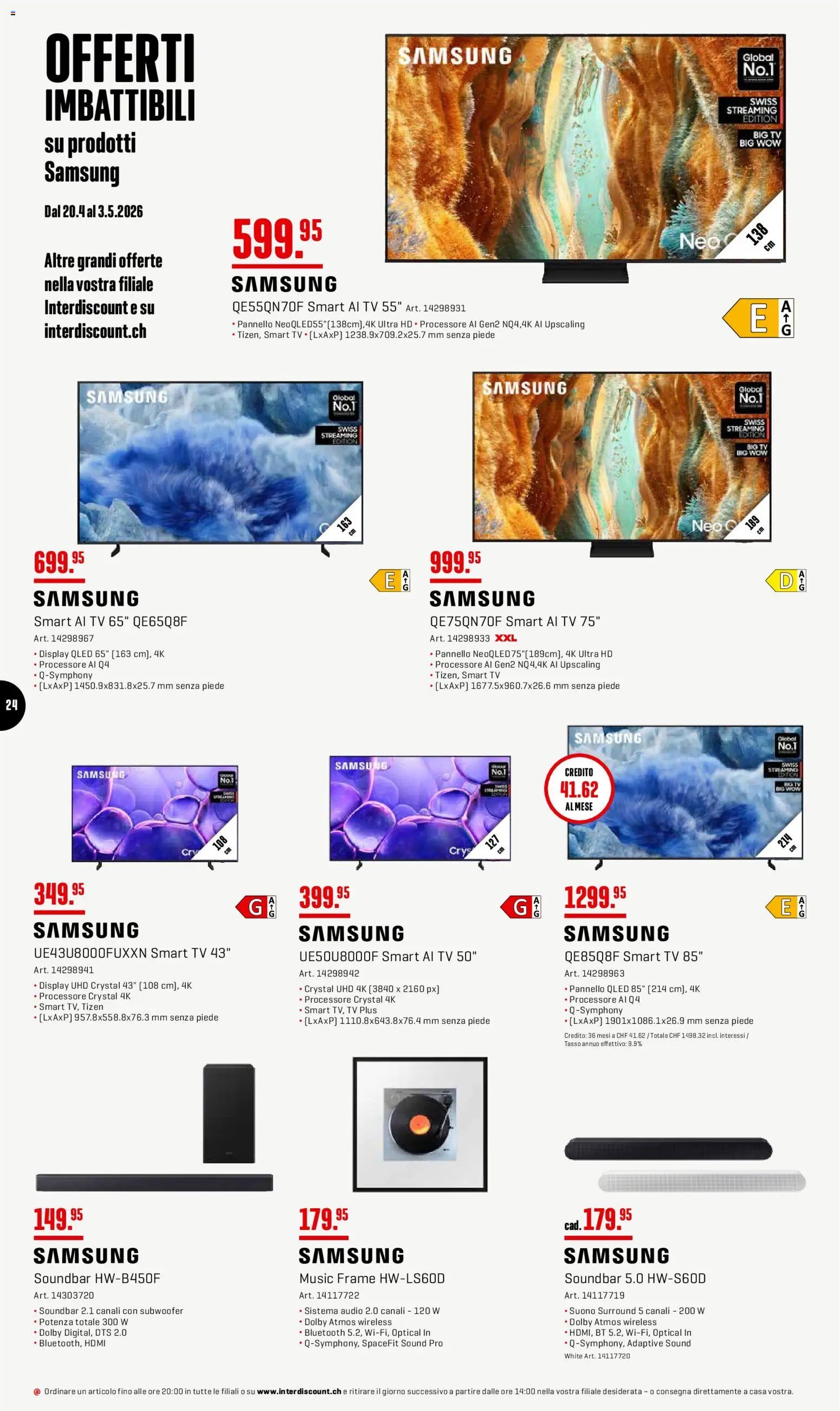 Interdiscount aktionen 20% di sconto  IT (2026-04-27 - 2026-05-03)