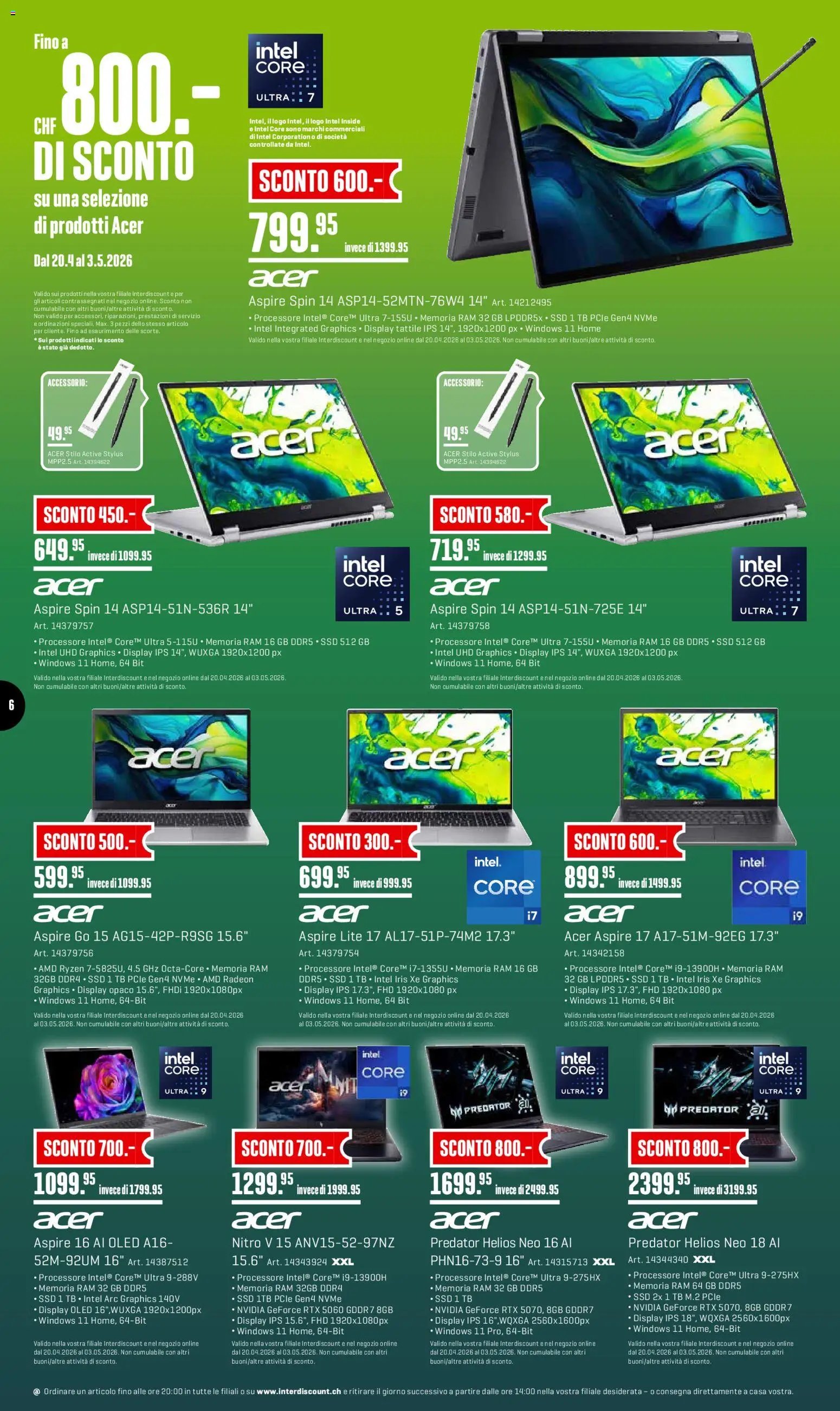 Interdiscount aktionen 20% di sconto  IT (2026-04-27 - 2026-05-03)