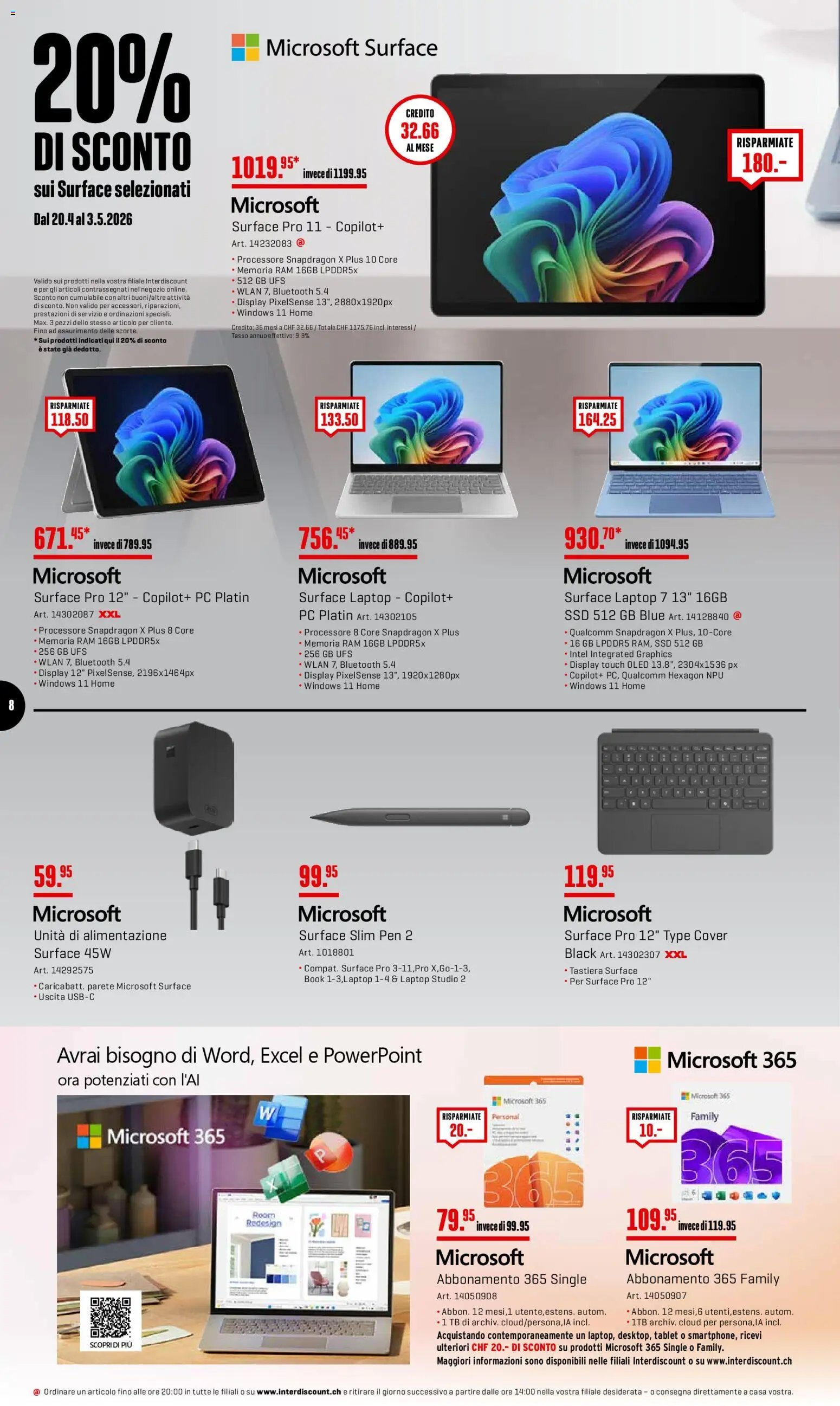 Interdiscount aktionen 20% di sconto  IT (2026-04-27 - 2026-05-03)