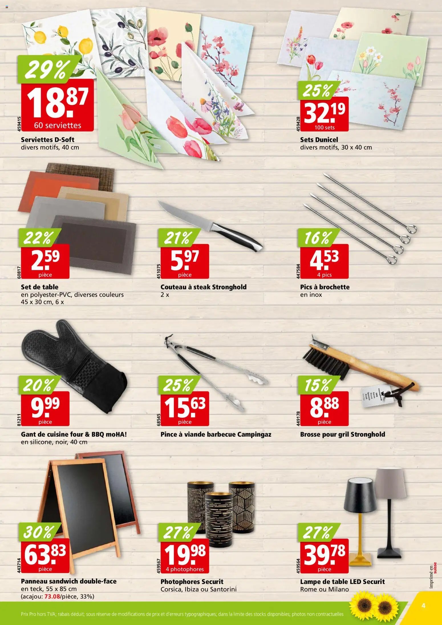 Aligro Aktionen Terrasses Chavannes, Matran, Genève, Sion (2026-04-02 - 2026-04-04) | 4