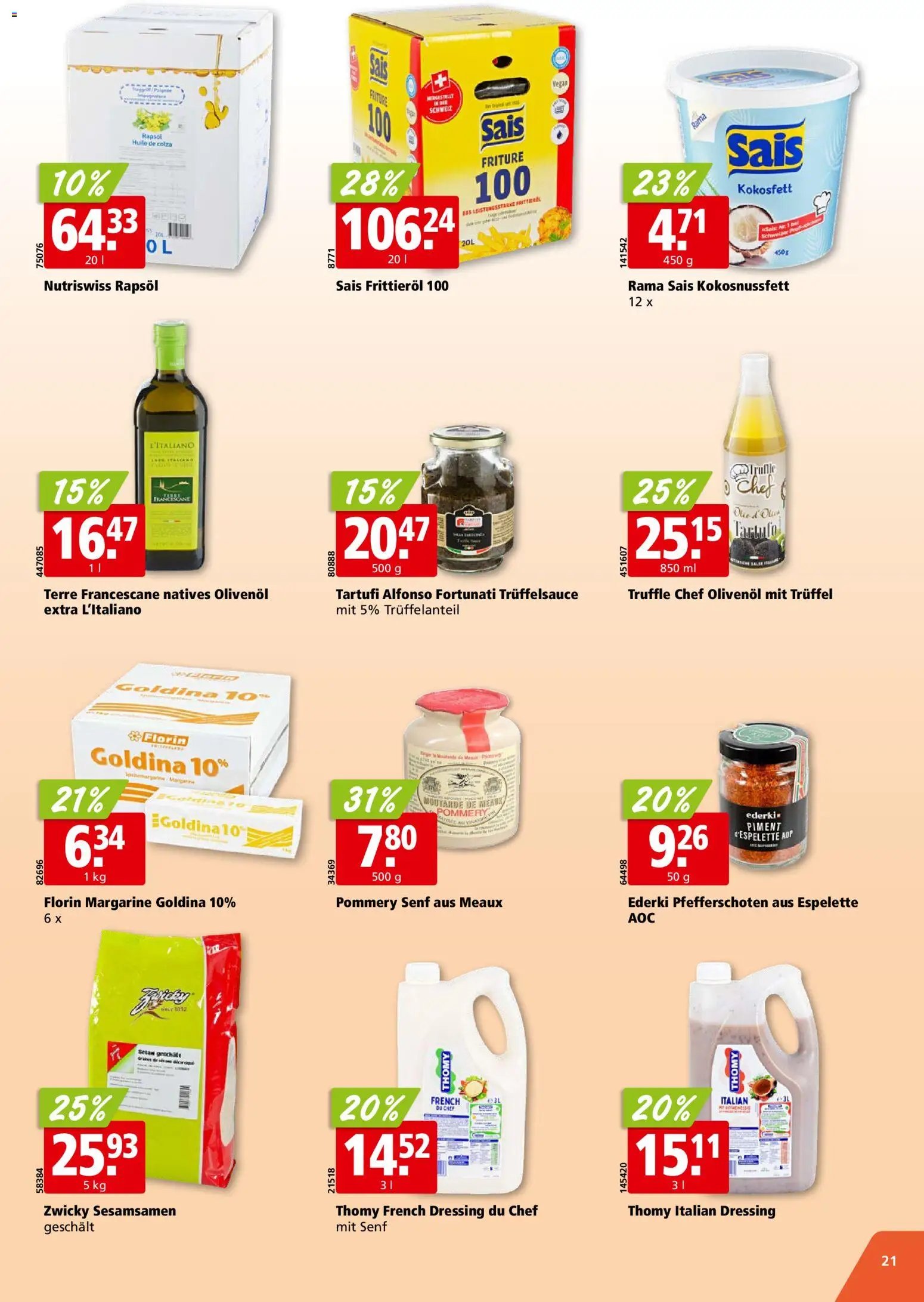Aligro aktionen Chavannes, Matran, Genf, Sitten