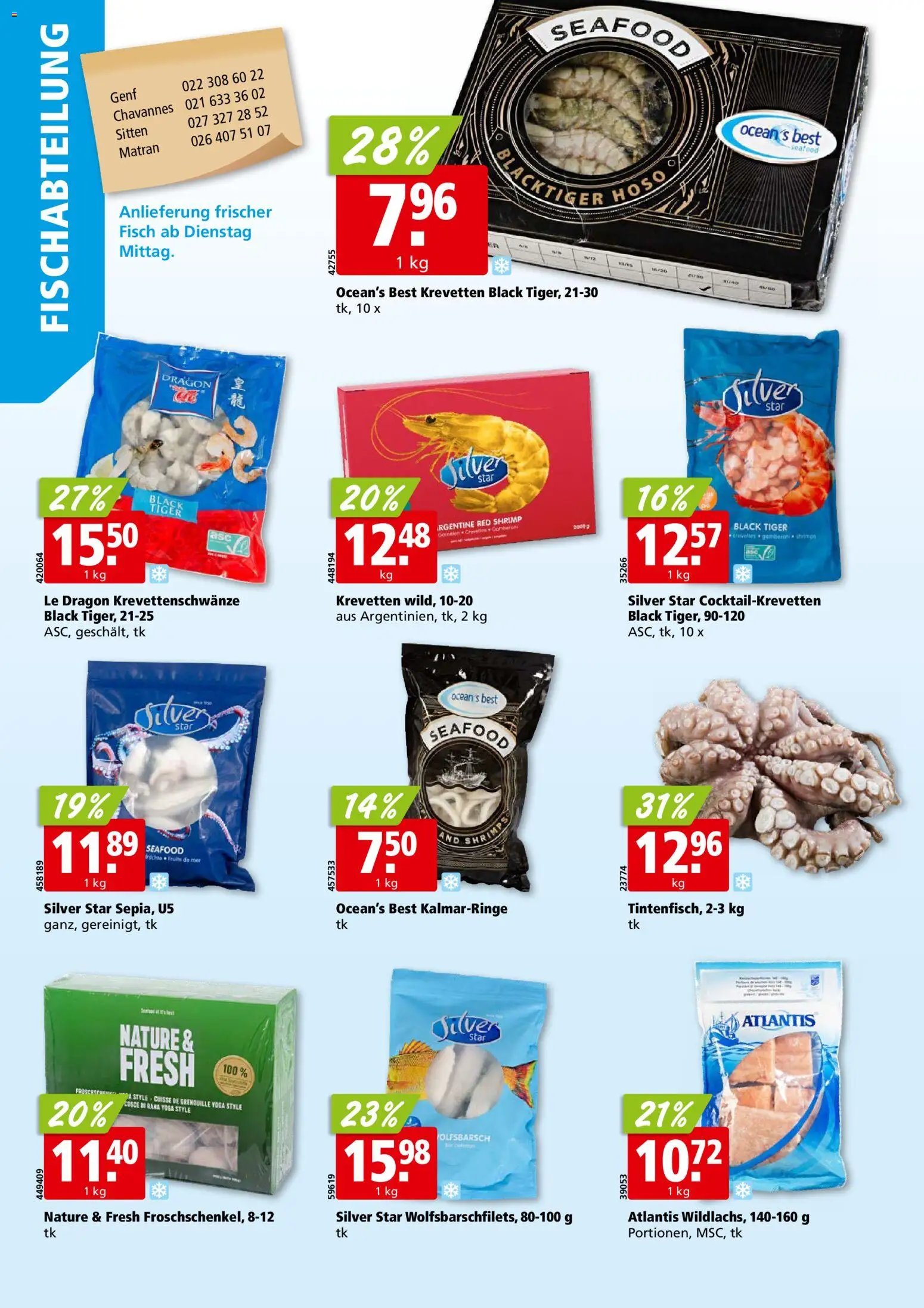 Aligro aktionen Chavannes, Matran, Genf, Sitten