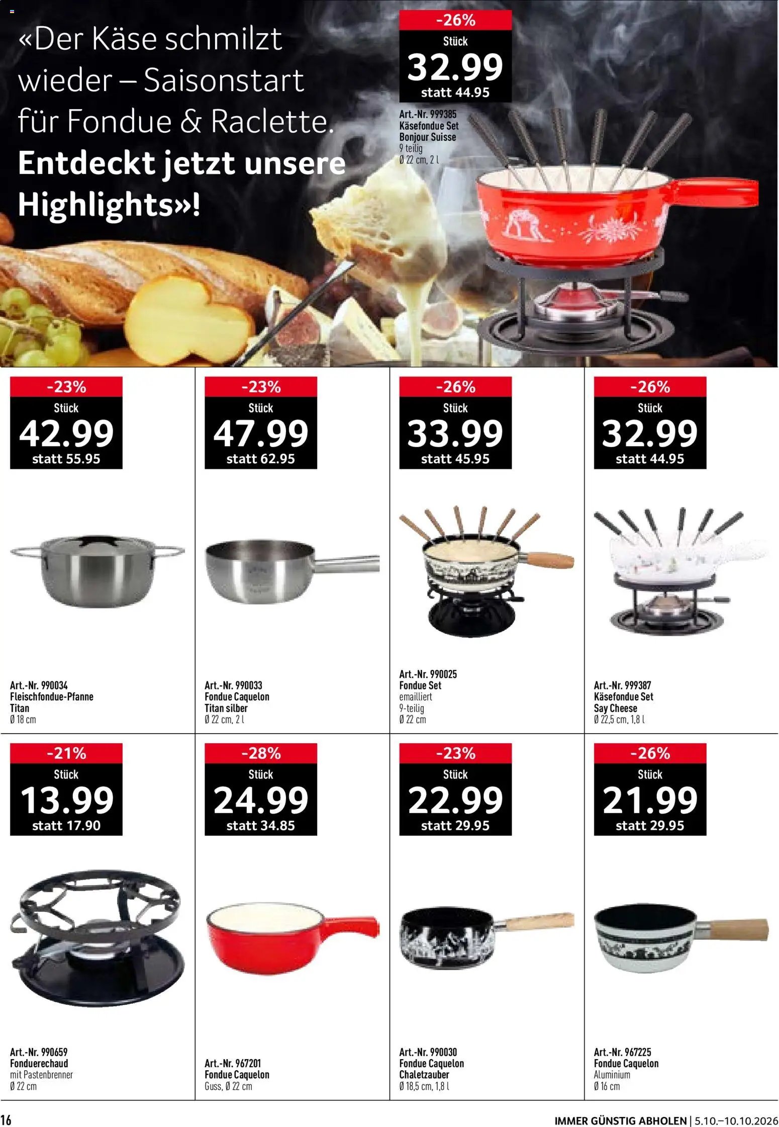 Prodega aktionen Fondue/Raclette