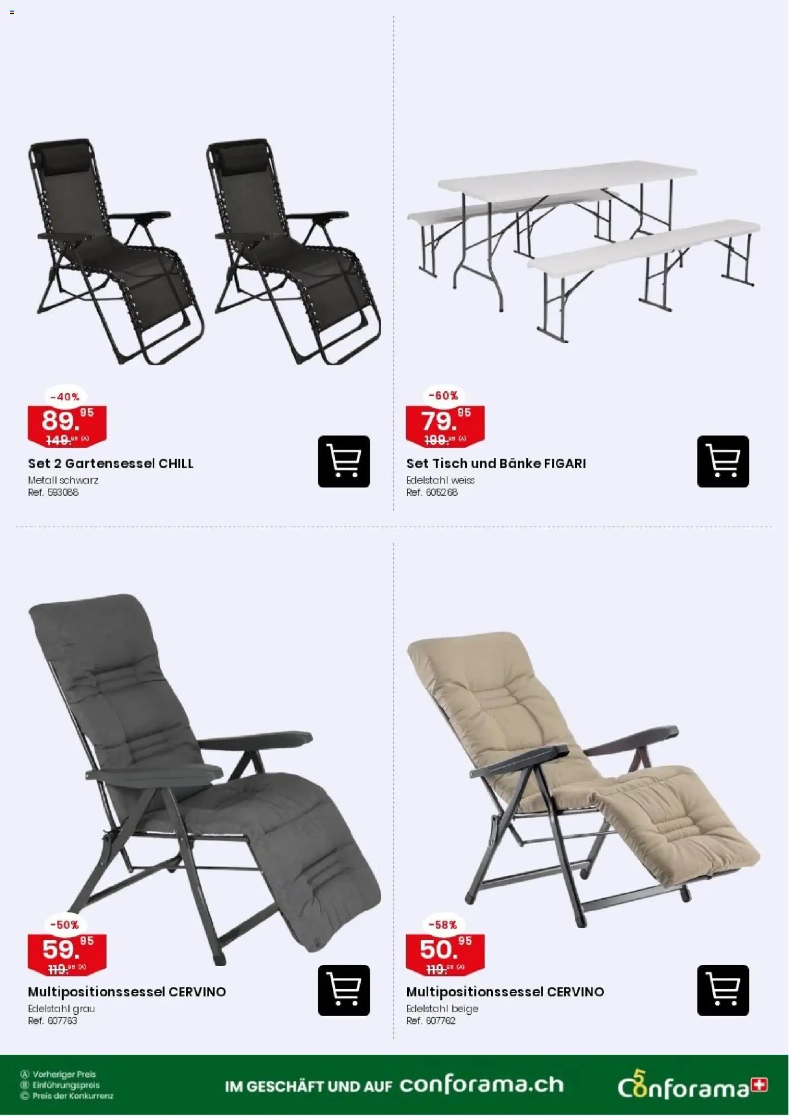 Conforama aktionen Sonnenliege & Hängesessel