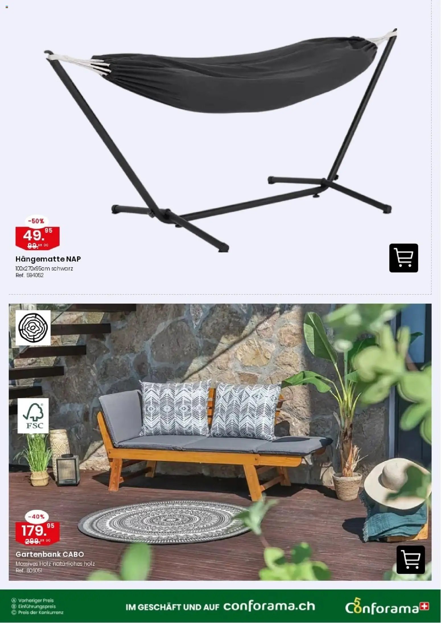 Conforama aktionen Sonnenliege & Hängesessel